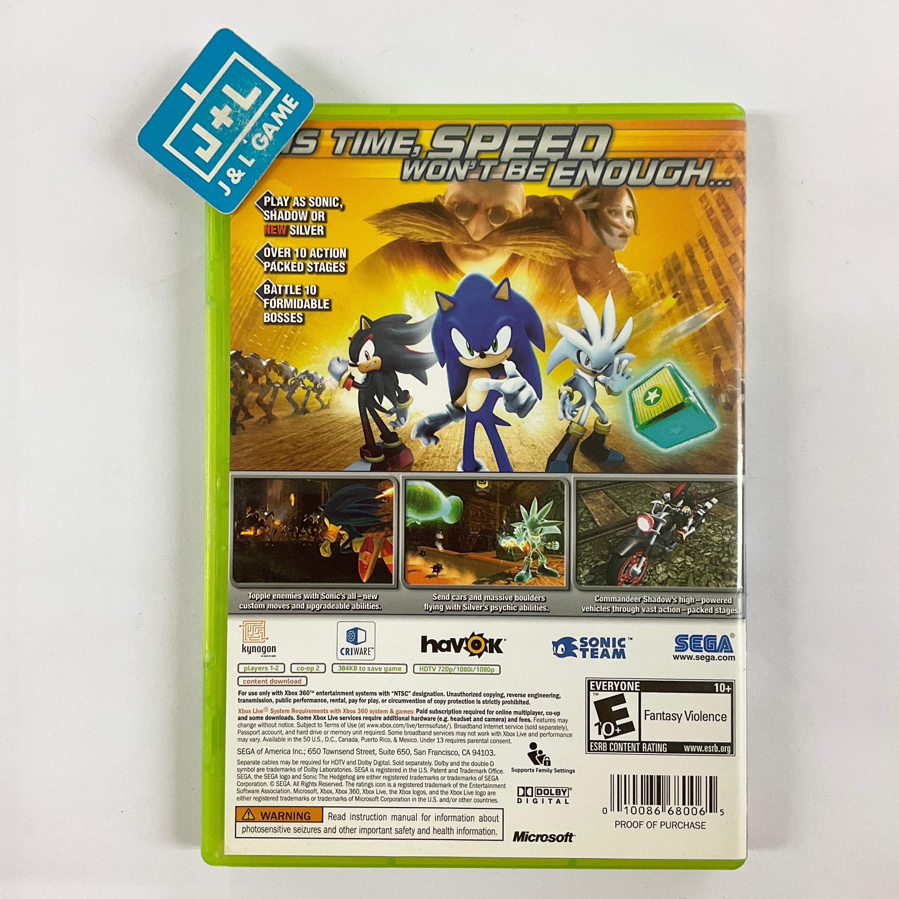 Sonic the Hedgehog - Xbox 360 [Pre-Owned] Video Games Sega   