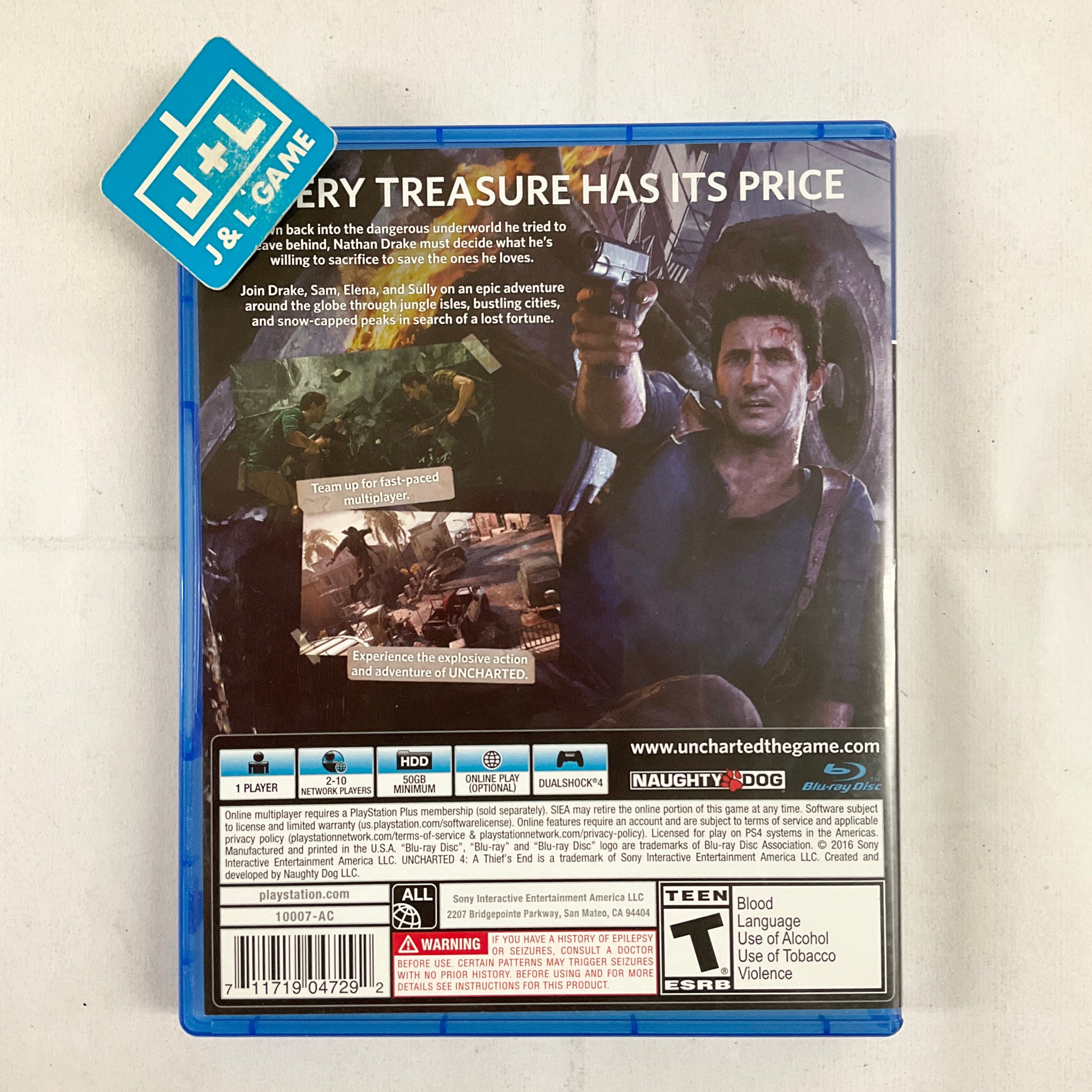 Uncharted 4: A Thief's End - (PS4) PlayStation 4 [Pre-Owned] Video Games SCEA   