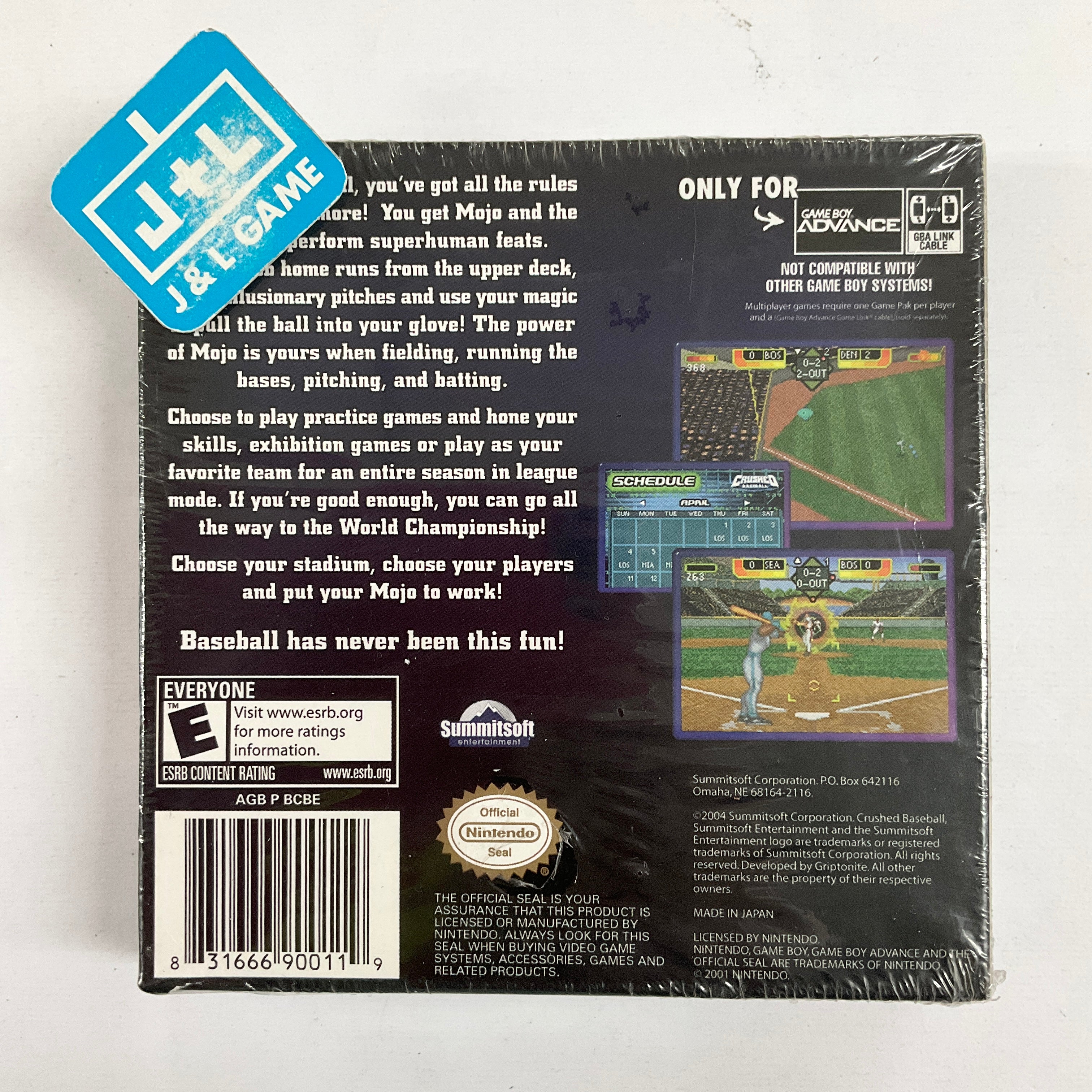 Crushed Baseball - (GBA) Game Boy Advance Video Games Summitsoft Entertainment   