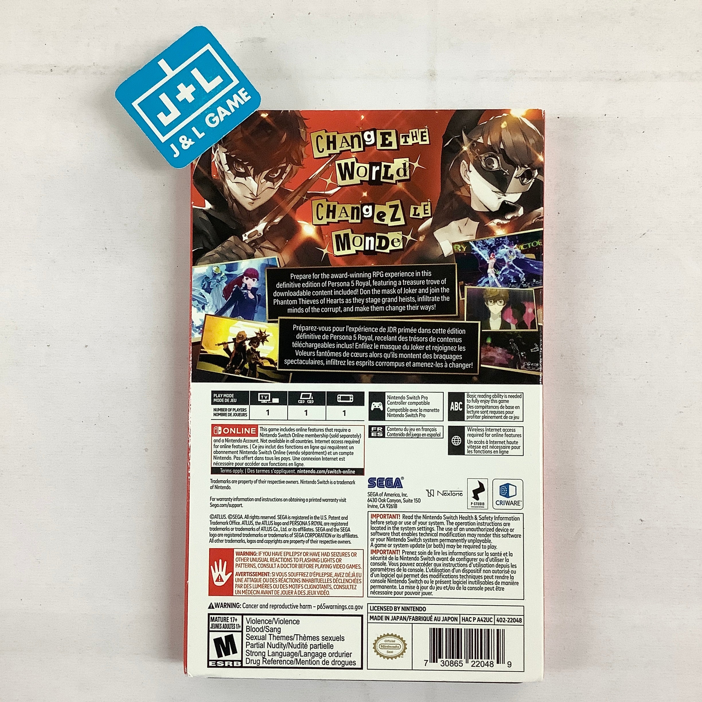 Persona 5 Royal: Steelbook Launch Edition - (NSW) Nintendo Switch [Pre-Owmed] Video Games SEGA   