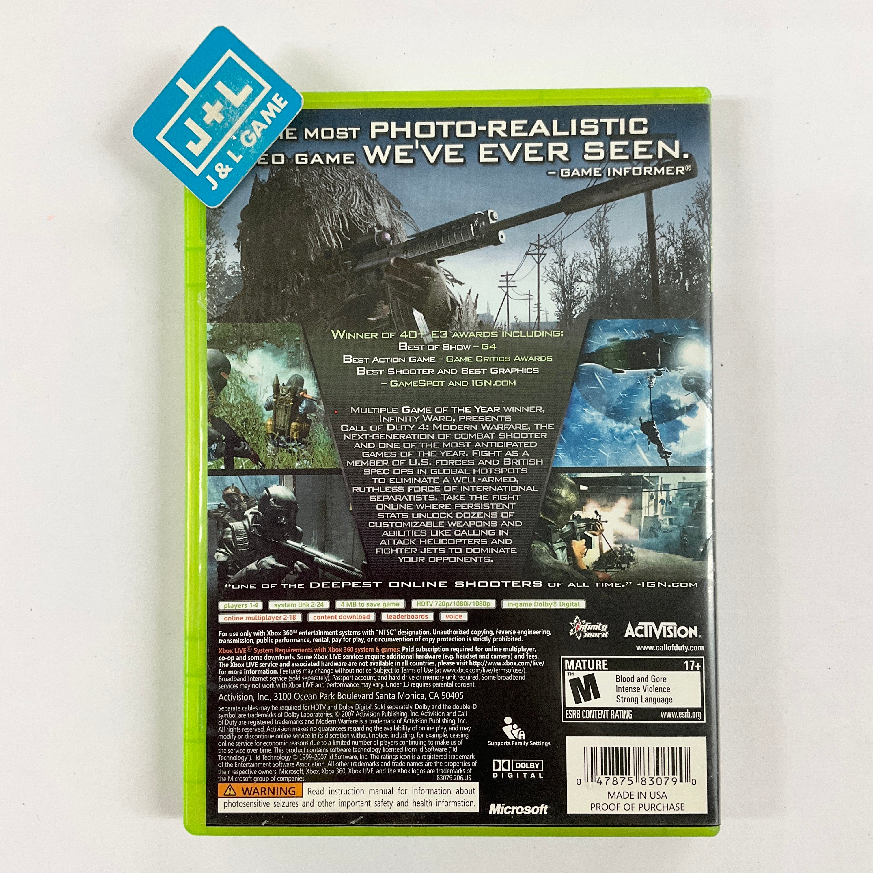 Call of Duty 4: Modern Warfare - Xbox 360 [Pre-Owned] Video Games Activision   