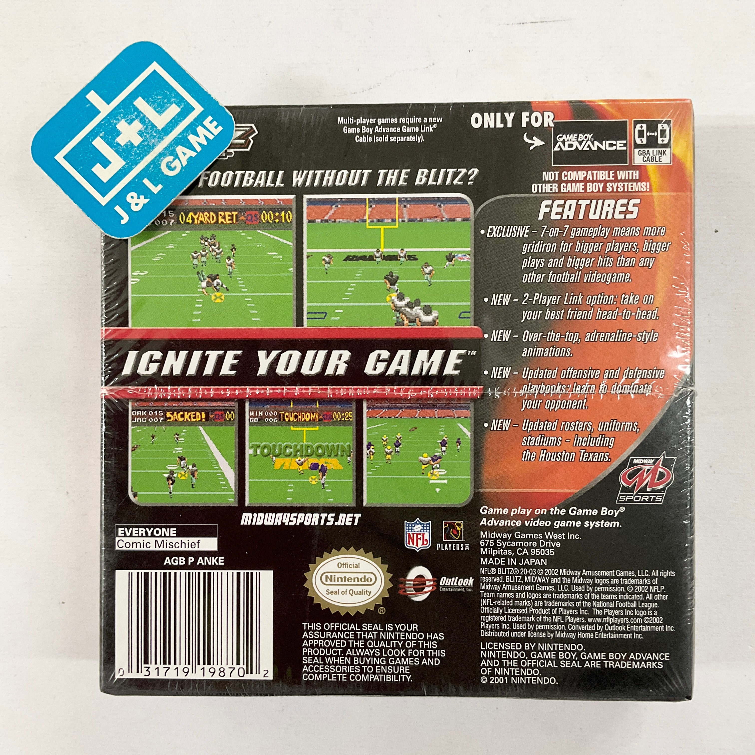 NFL Blitz 20-03 - (GBA) Game Boy Advance Video Games Midway   