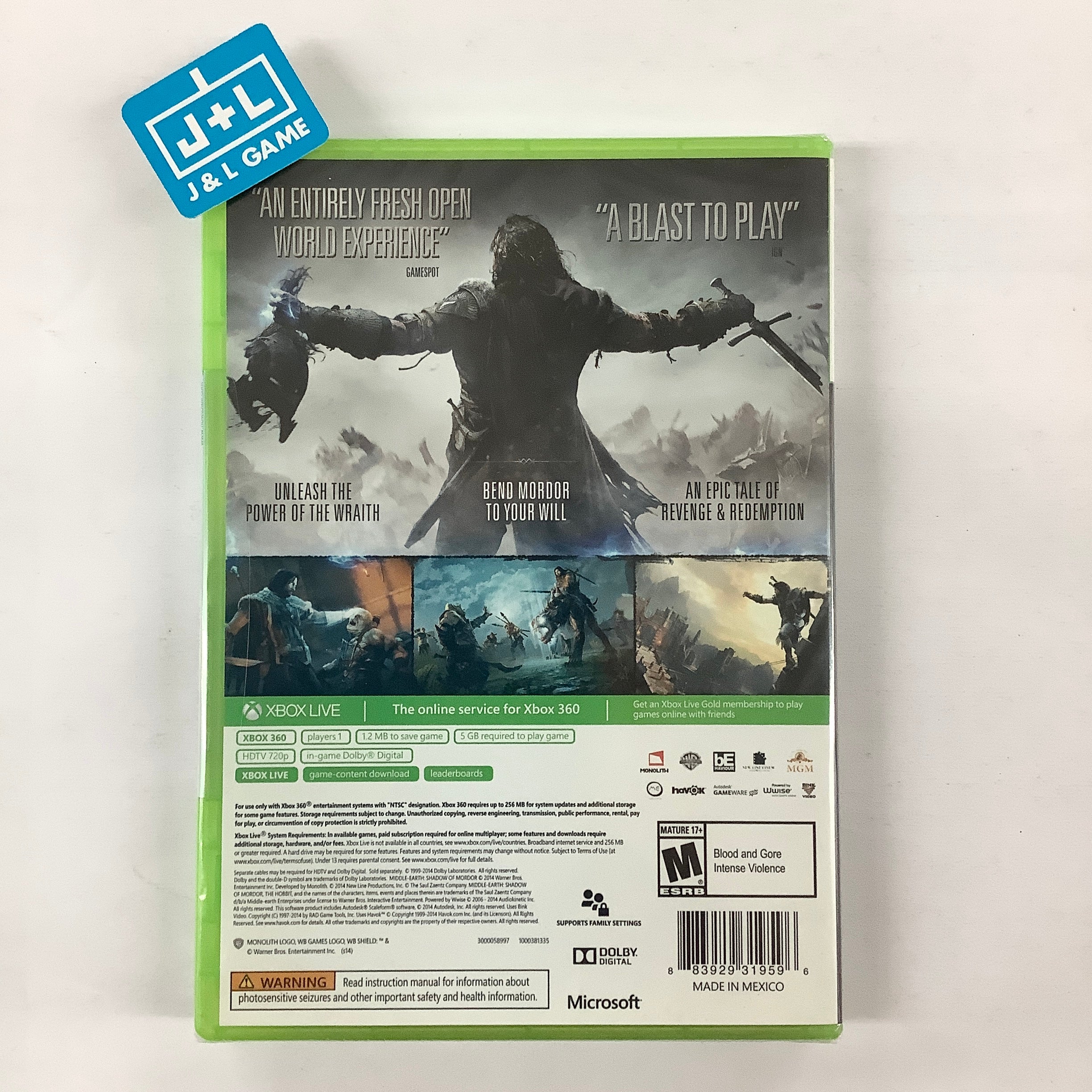 Middle-earth: Shadow of Mordor - Xbox 360 Video Games Warner Bros. Interactive Entertainment   