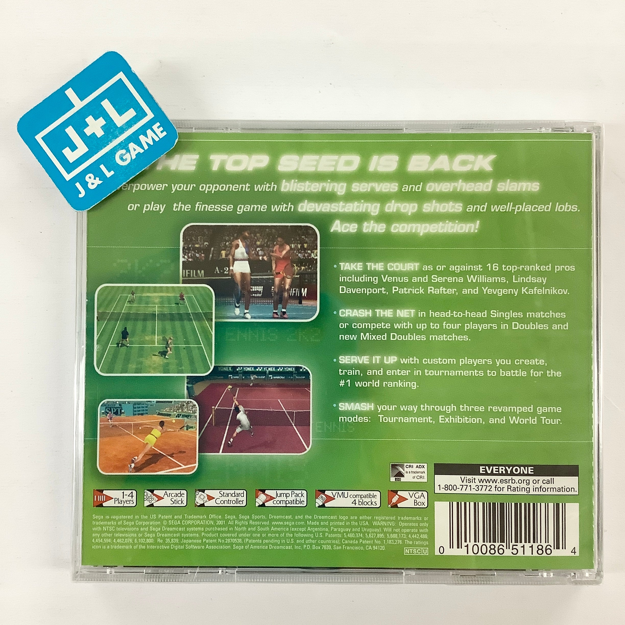Tennis 2K2 - (DC) SEGA Dreamcast Video Games Sega   