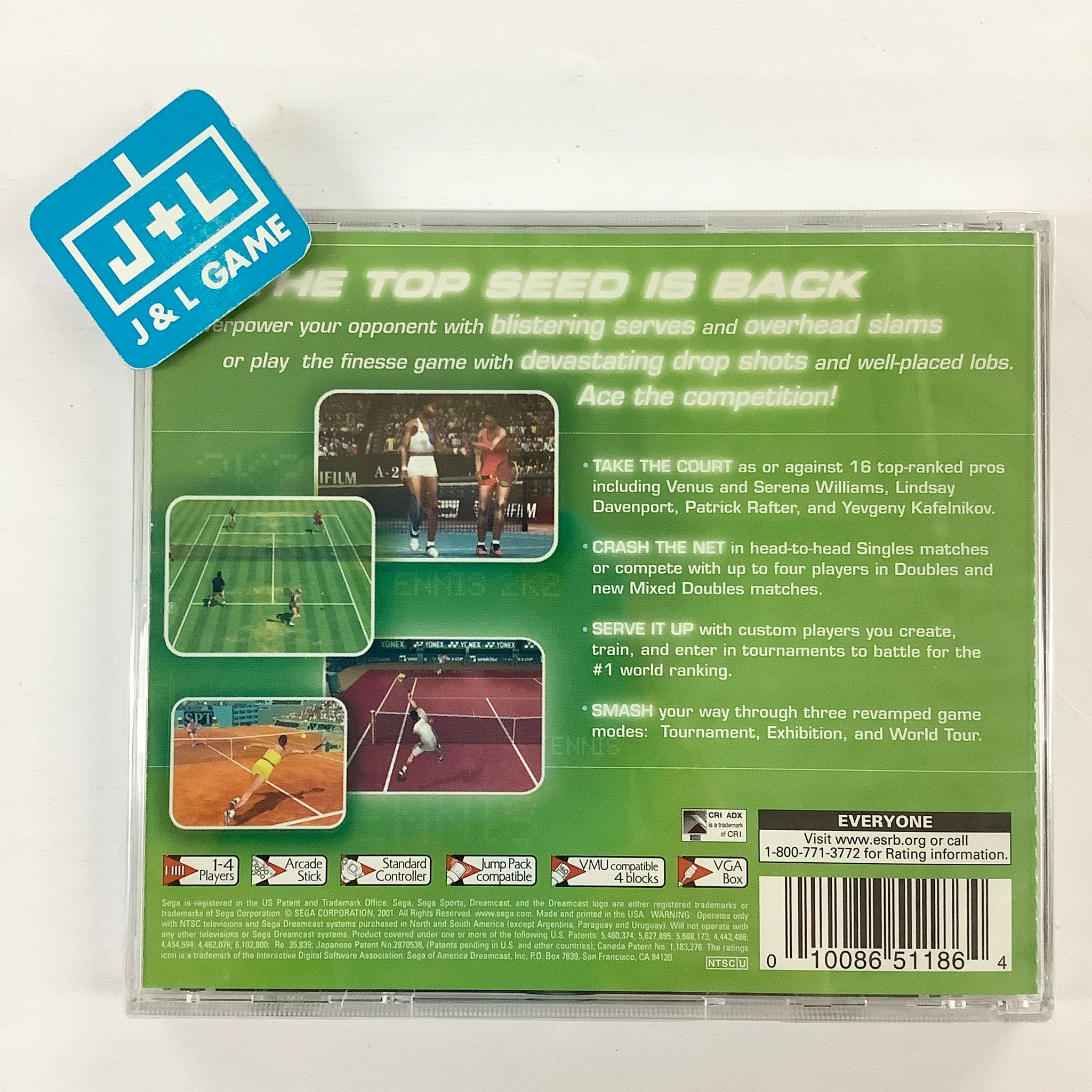 Tennis 2K2 - (DC) SEGA Dreamcast – J&L Video Games New York City