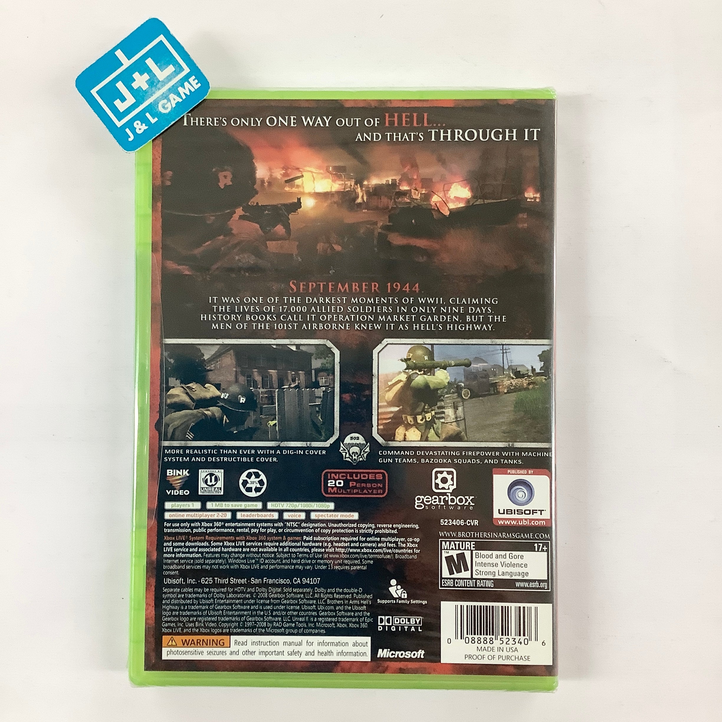 Brothers in Arms: Hell's Highway - Xbox 360 Video Games Ubisoft   