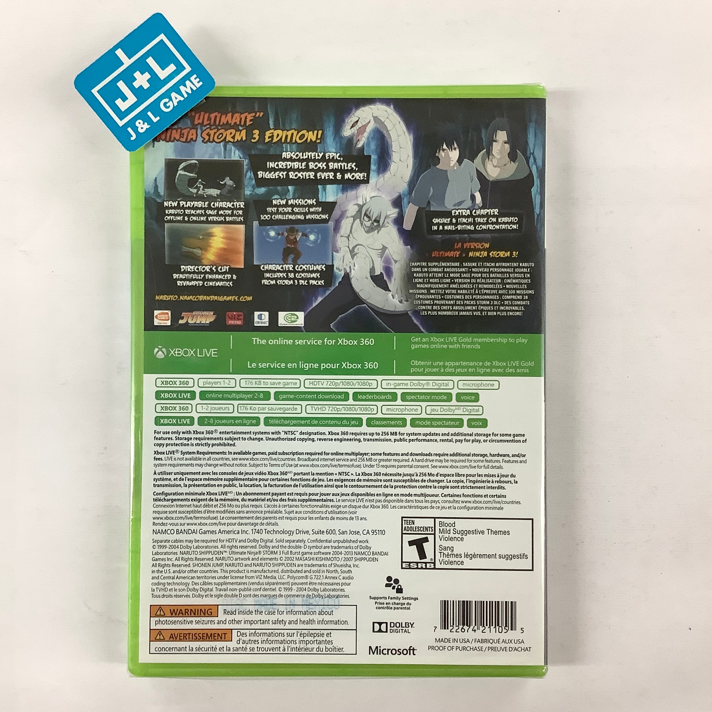 Naruto Shippuden: Ultimate Ninja Storm 3 Full Burst - Xbox 360 Video Games Namco Bandai Games   
