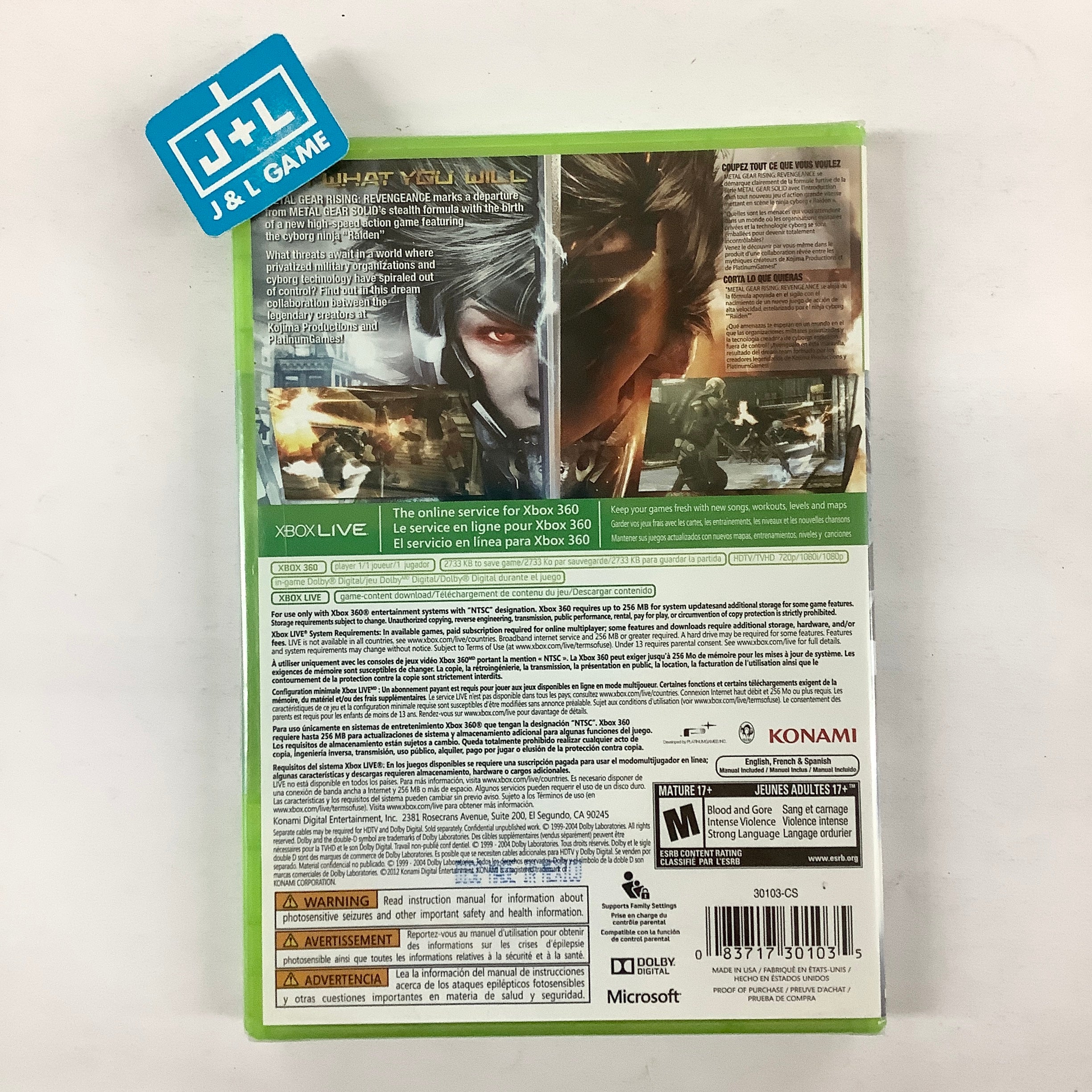 Metal Gear Rising: Revengeance - Xbox 360 Video Games Konami   
