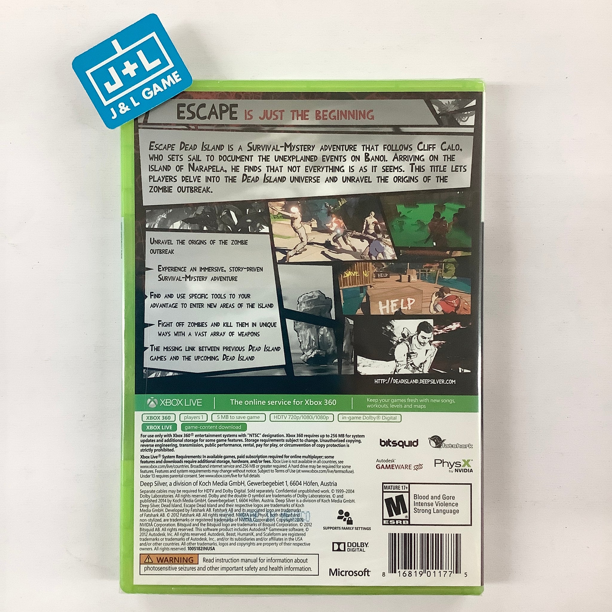 Jeu ESCAPE DEAD ISLAND - XBOX 360 Version PAL FR - Neuf Sous Blister