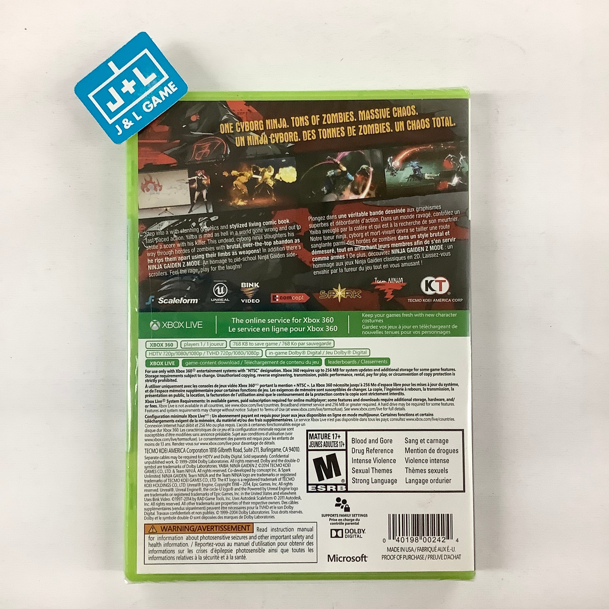 Yaiba: Ninja Gaiden Z - Xbox 360 Video Games Tecmo Koei Games   