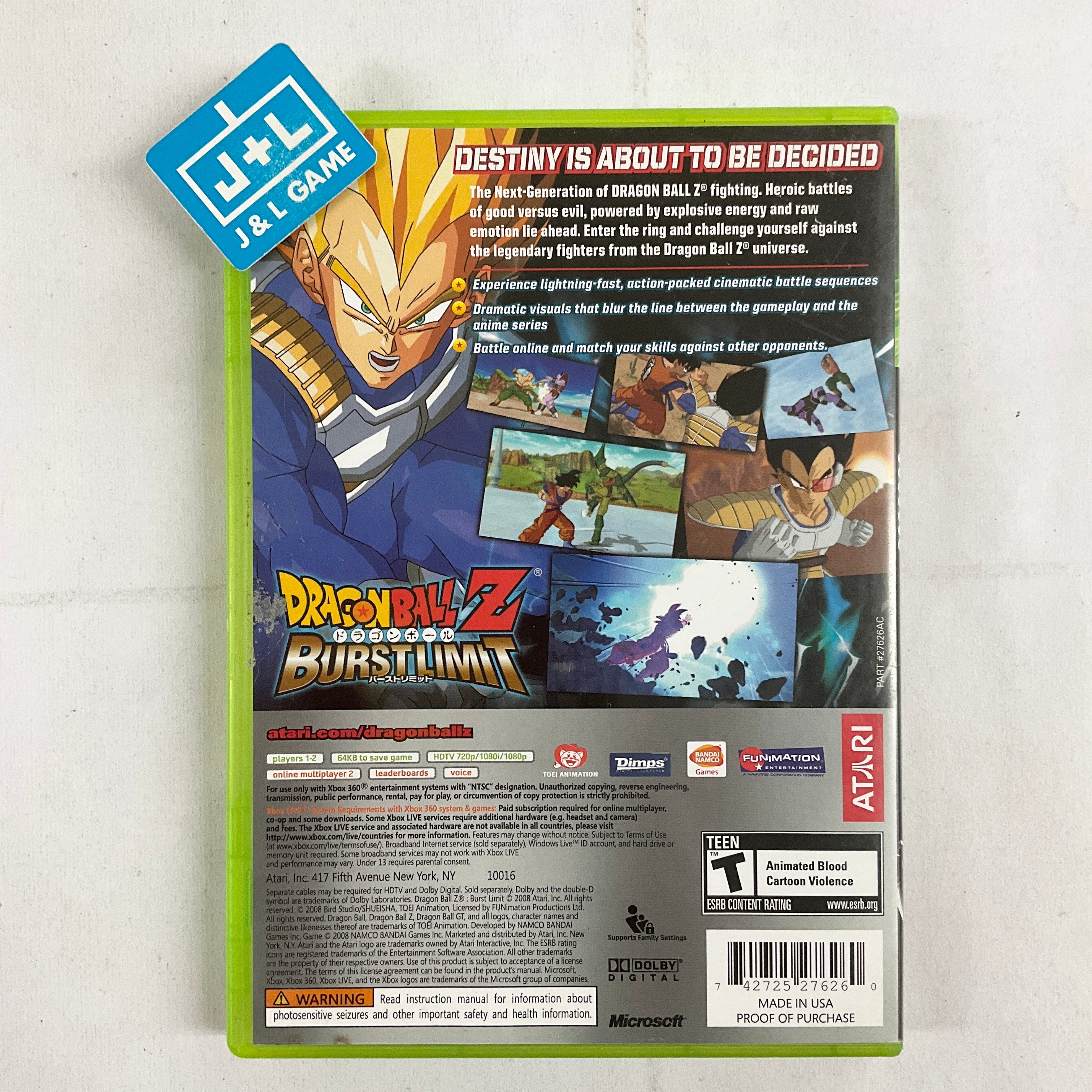 Dragon Ball Z: Burst Limit - Xbox 360 [Pre-Owned] Video Games Atari SA   