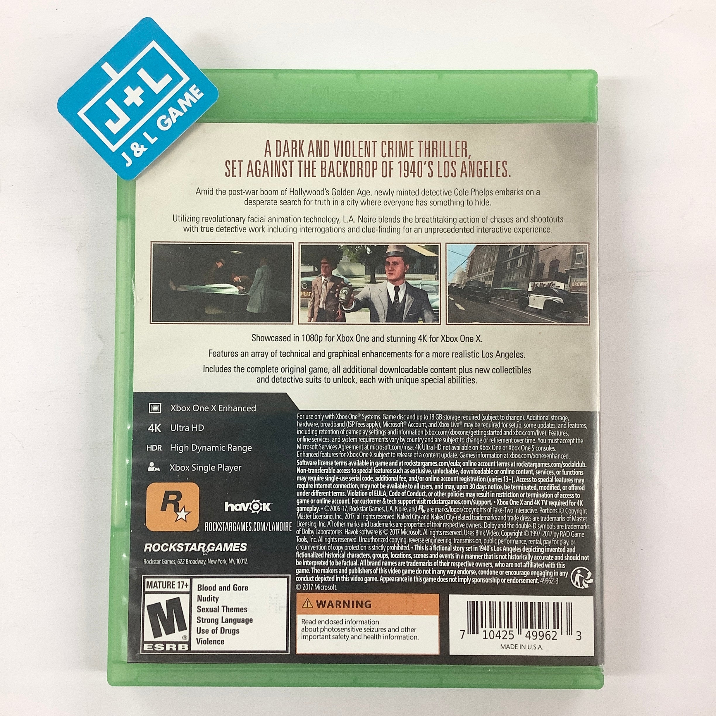 L.A. Noire - (XB1) Xbox One [Pre-Owned] Video Games Rockstar Games   