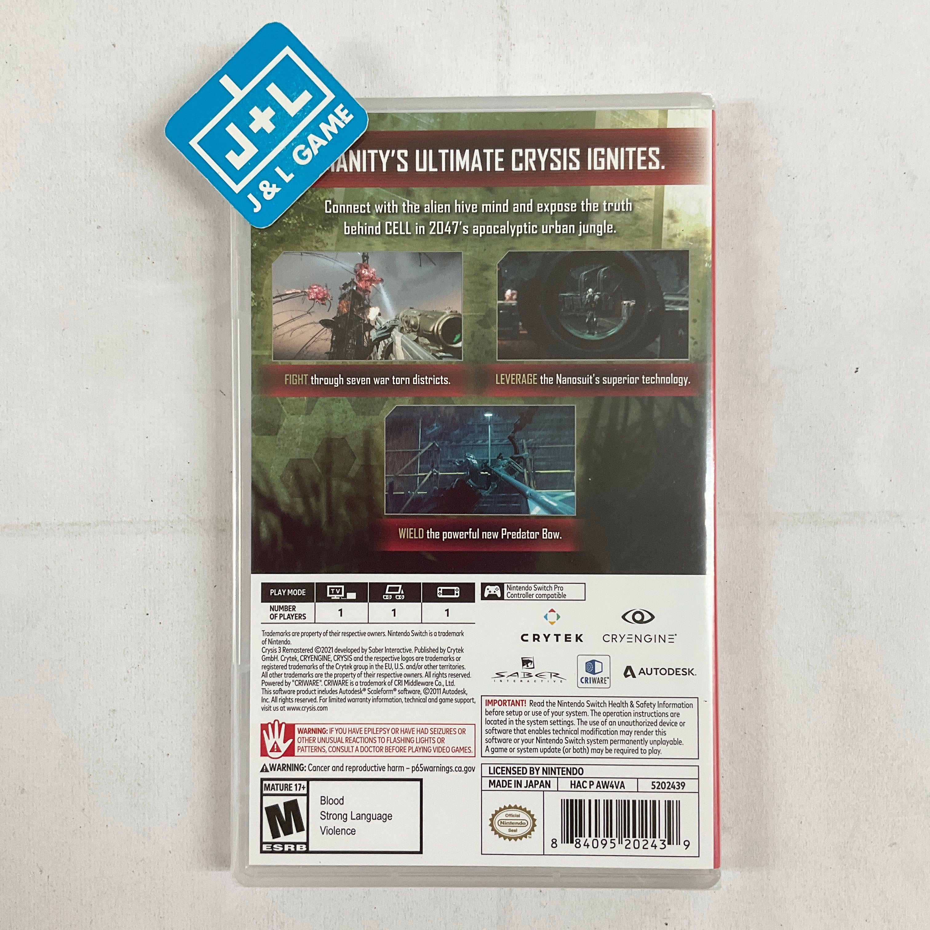 Crysis 3 Remastered - (NSW) Nintendo Switch Video Games Limited Run   