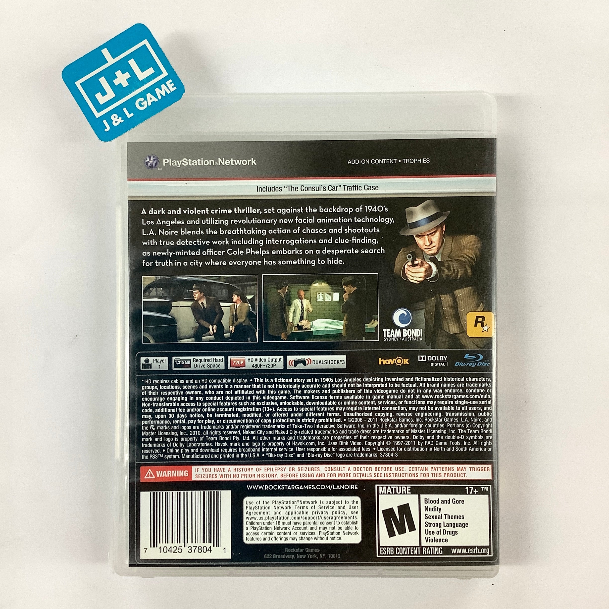 L.A. Noire - (PS3) PlayStation 3 [Pre-Owned] Video Games Rockstar Games   
