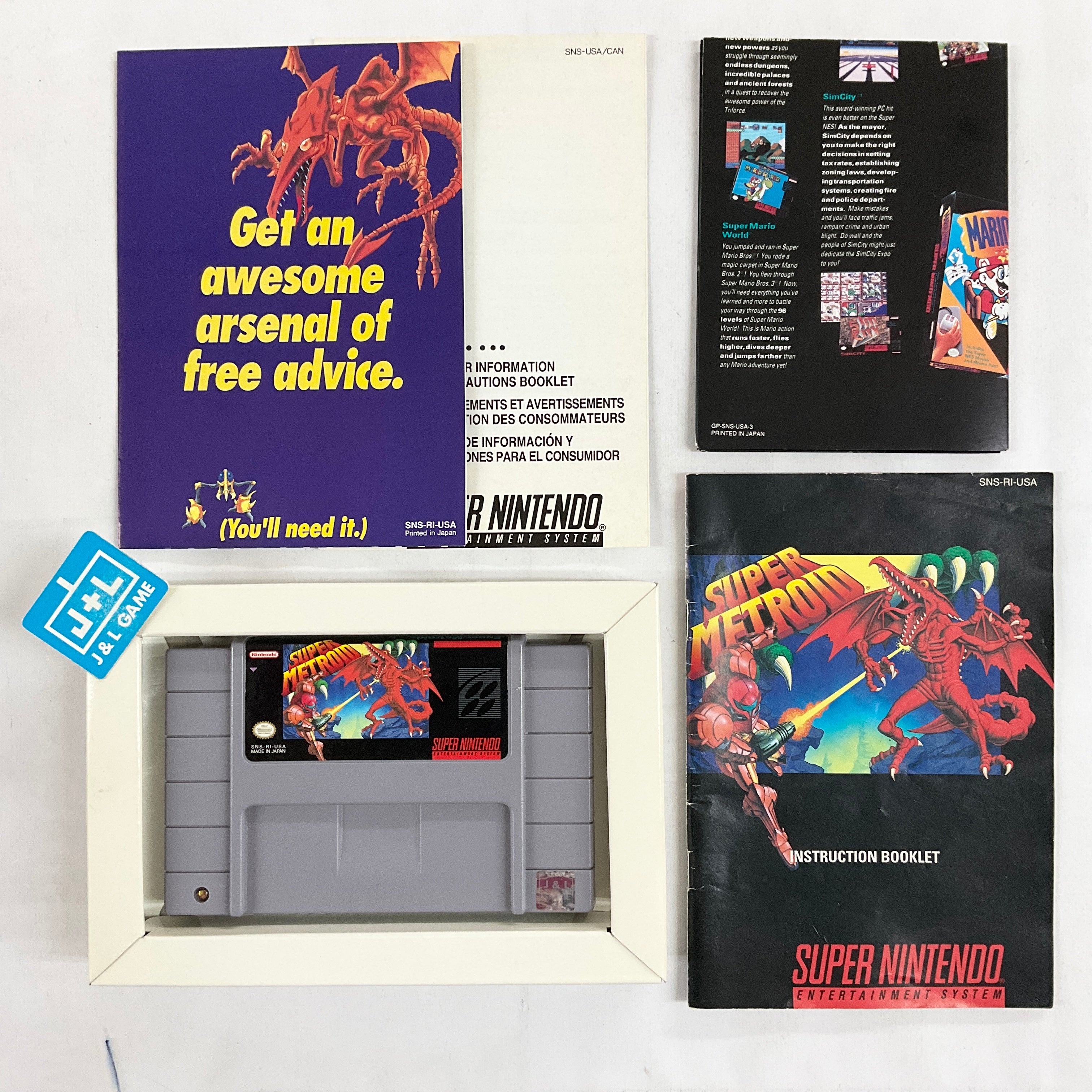 Super Metroid - (SNES) Super Nintendo [Pre-Owned] Video Games Intelligent Systems   