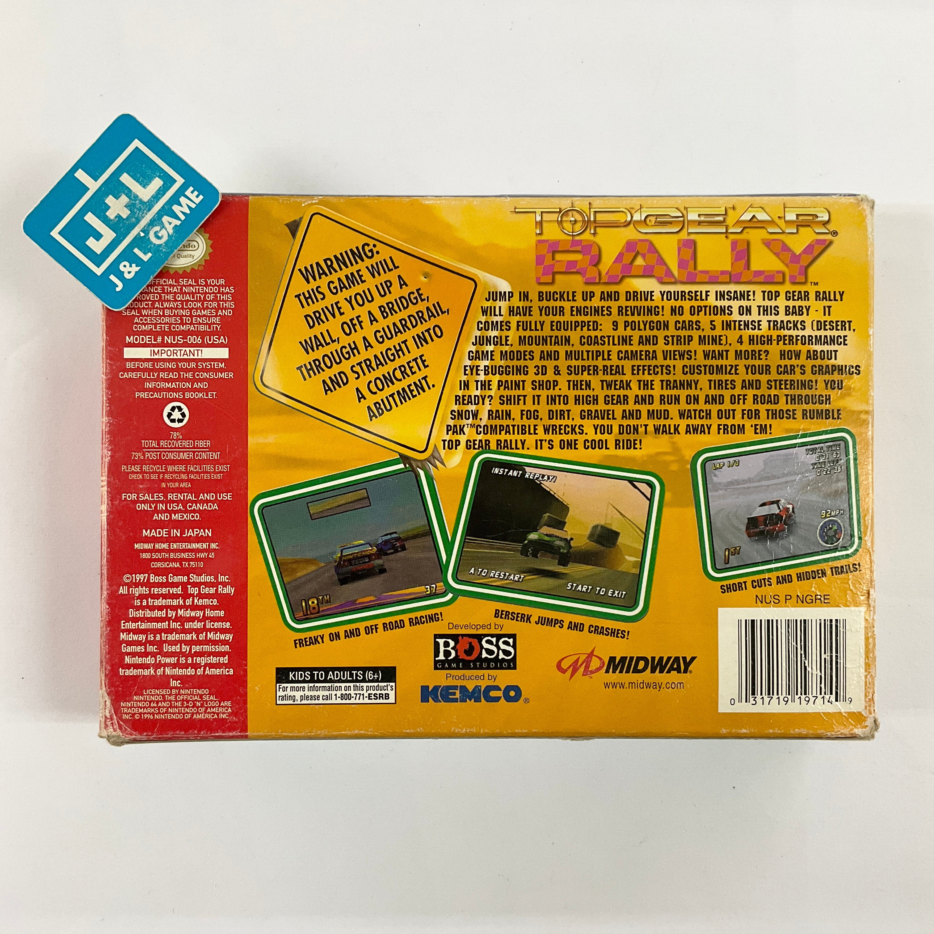 Top Gear Rally - (N64) Nintendo 64 [Pre-Owned] Video Games Kemco   