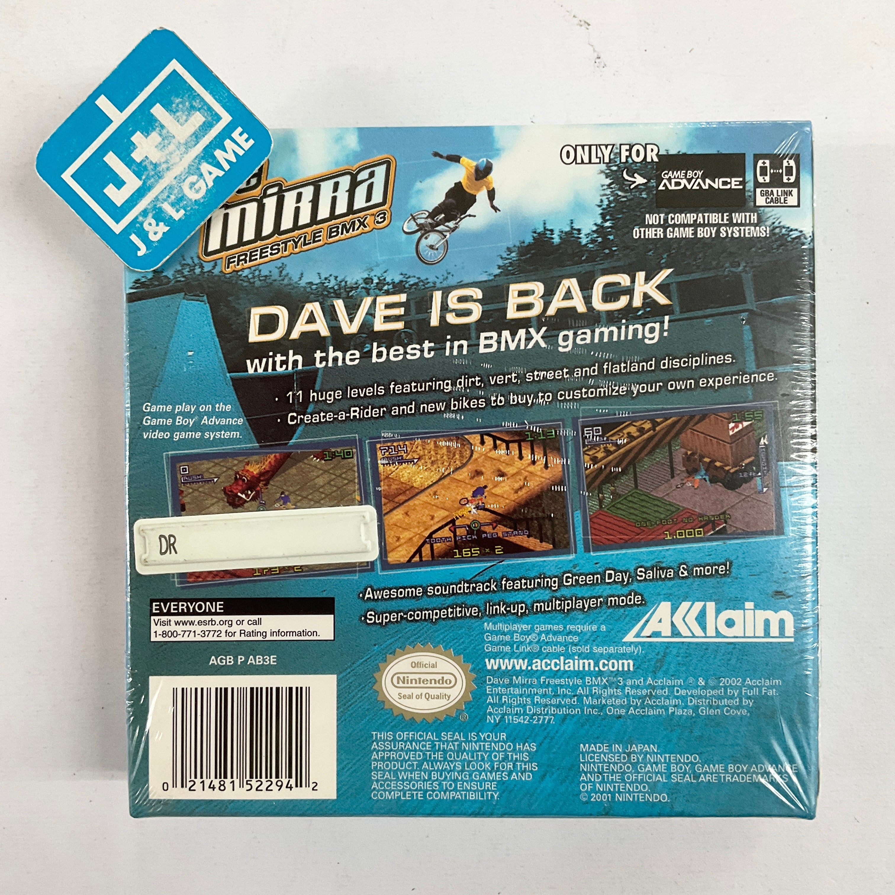 Dave Mirra Freestyle BMX 3 - (GBA) Game Boy Advance Video Games Acclaim   