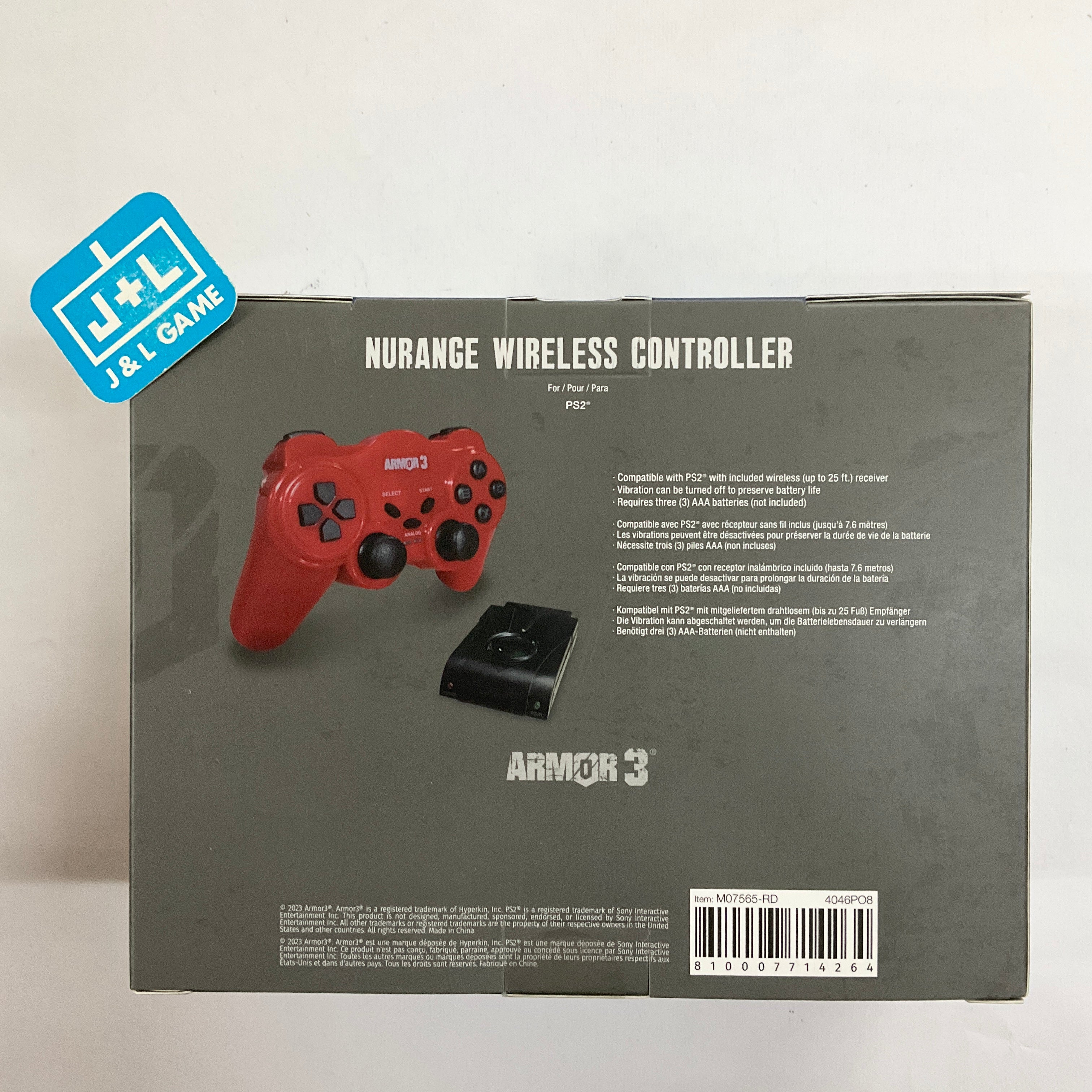 Armor3 NuRange Wireless Controller (Red) - (PS2) PlayStation 2 Accessories Armor3   