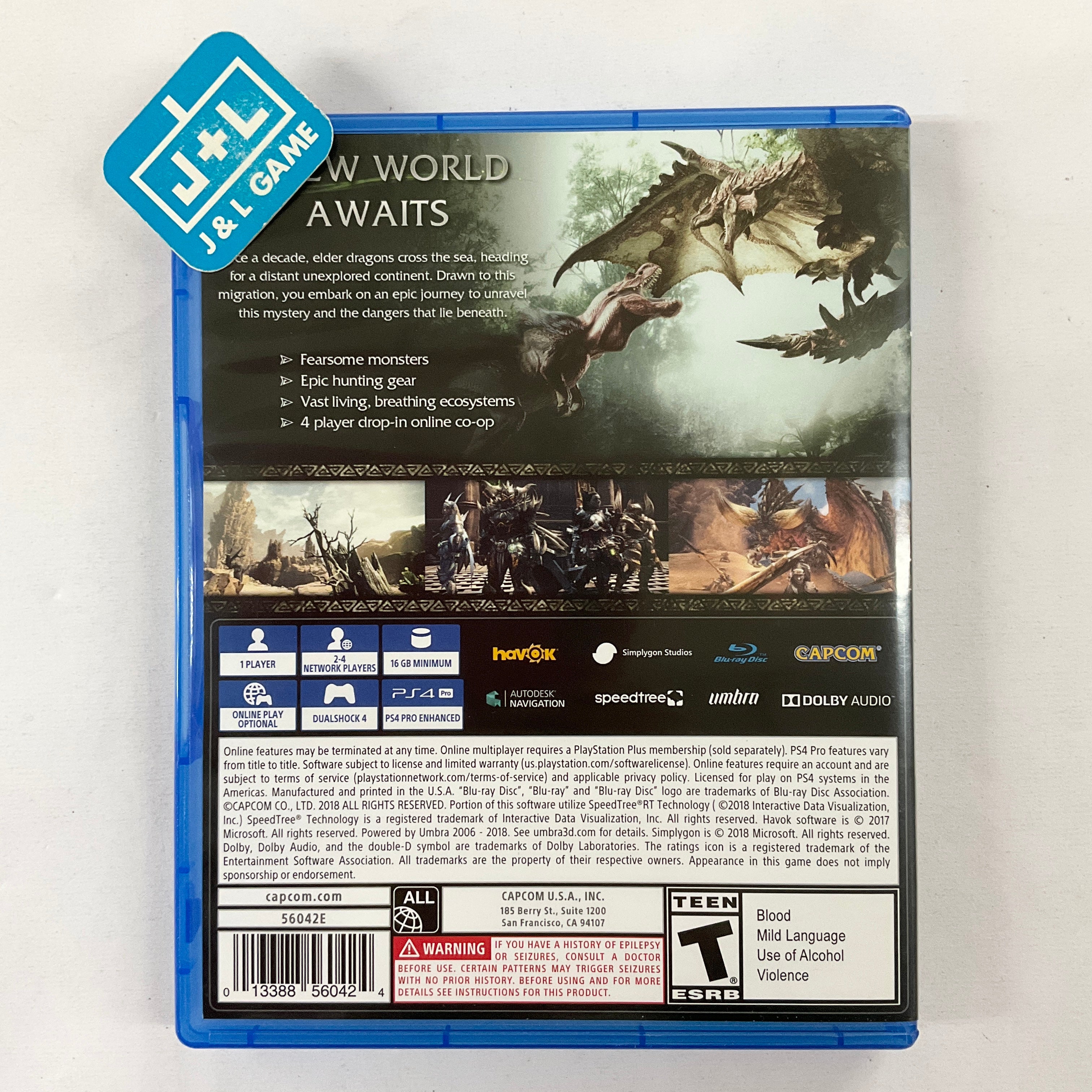 Monster Hunter: World - (PS4) PlayStation 4 [Pre-Owned] Video Games Capcom   