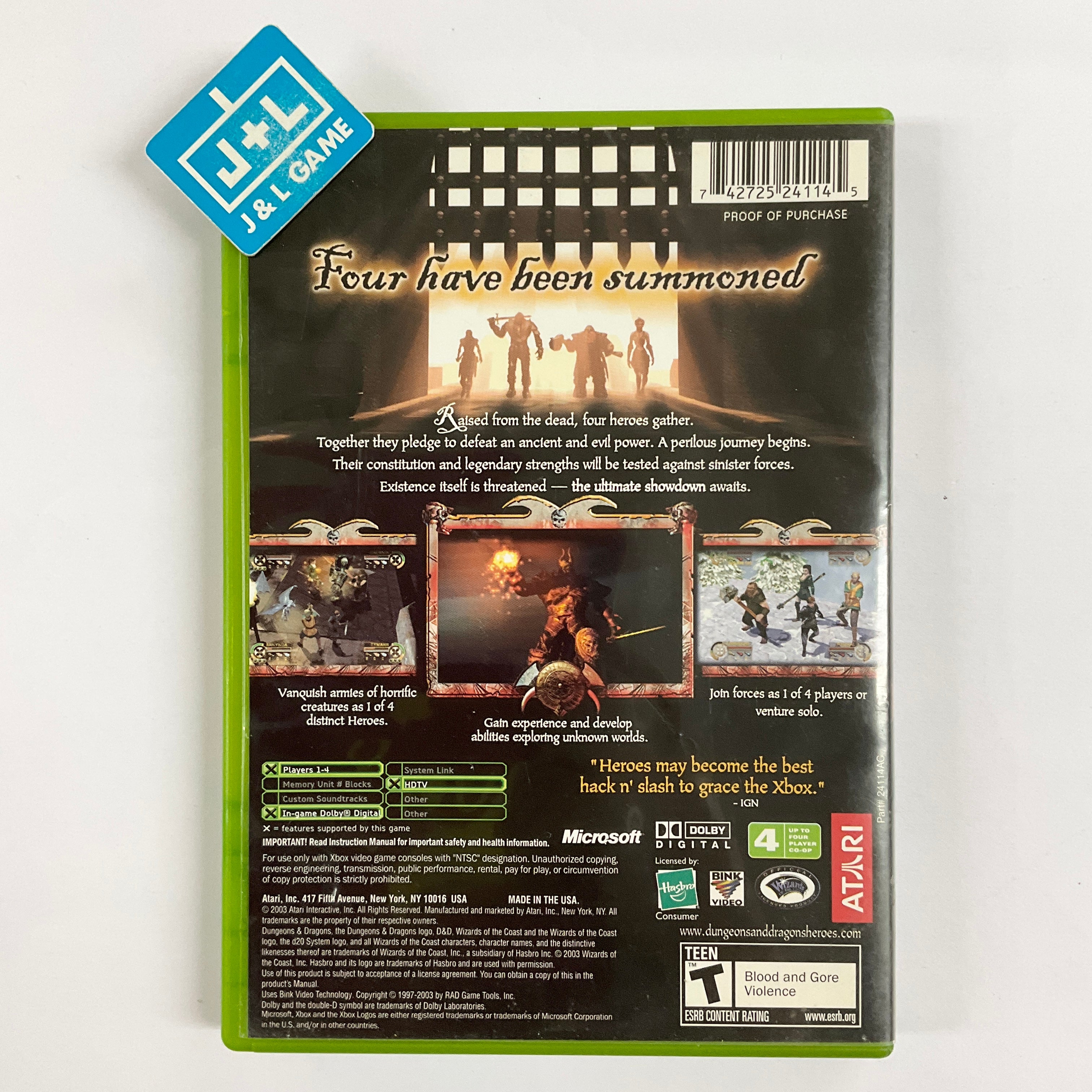 Dungeons & Dragons Heroes - (XB) Xbox [Pre-Owned] Video Games Atari SA   