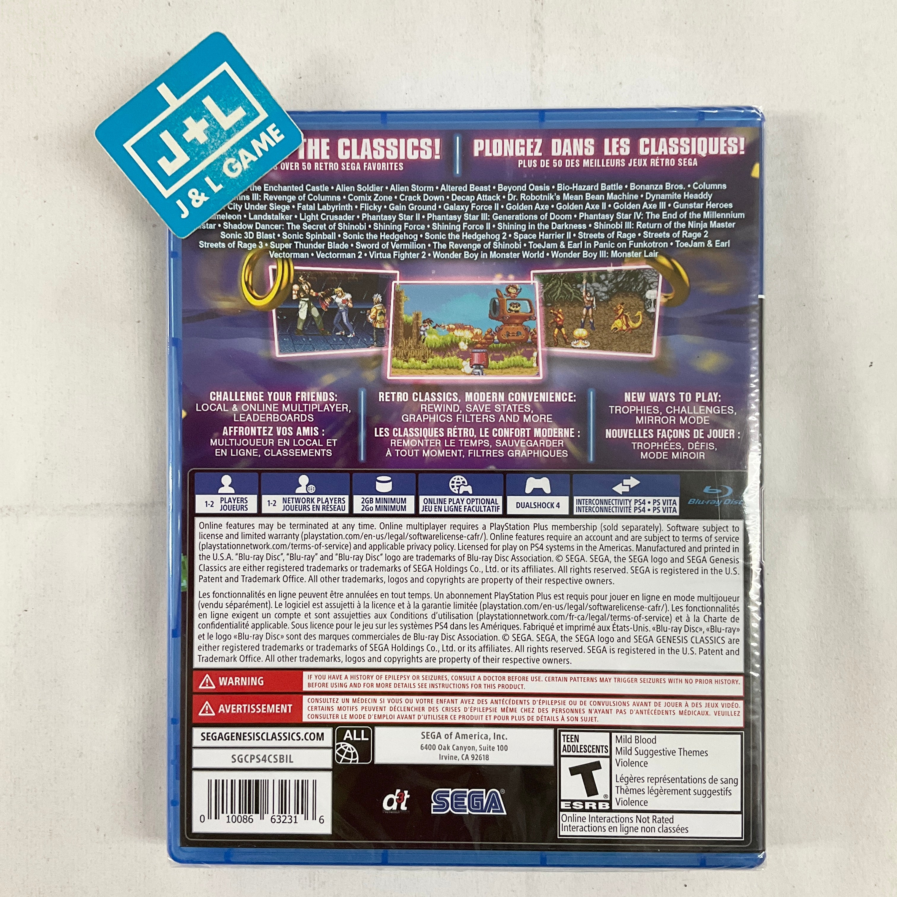 SEGA Genesis Classics (Canada) - (PS4) PlayStation 4 Video Games SEGA