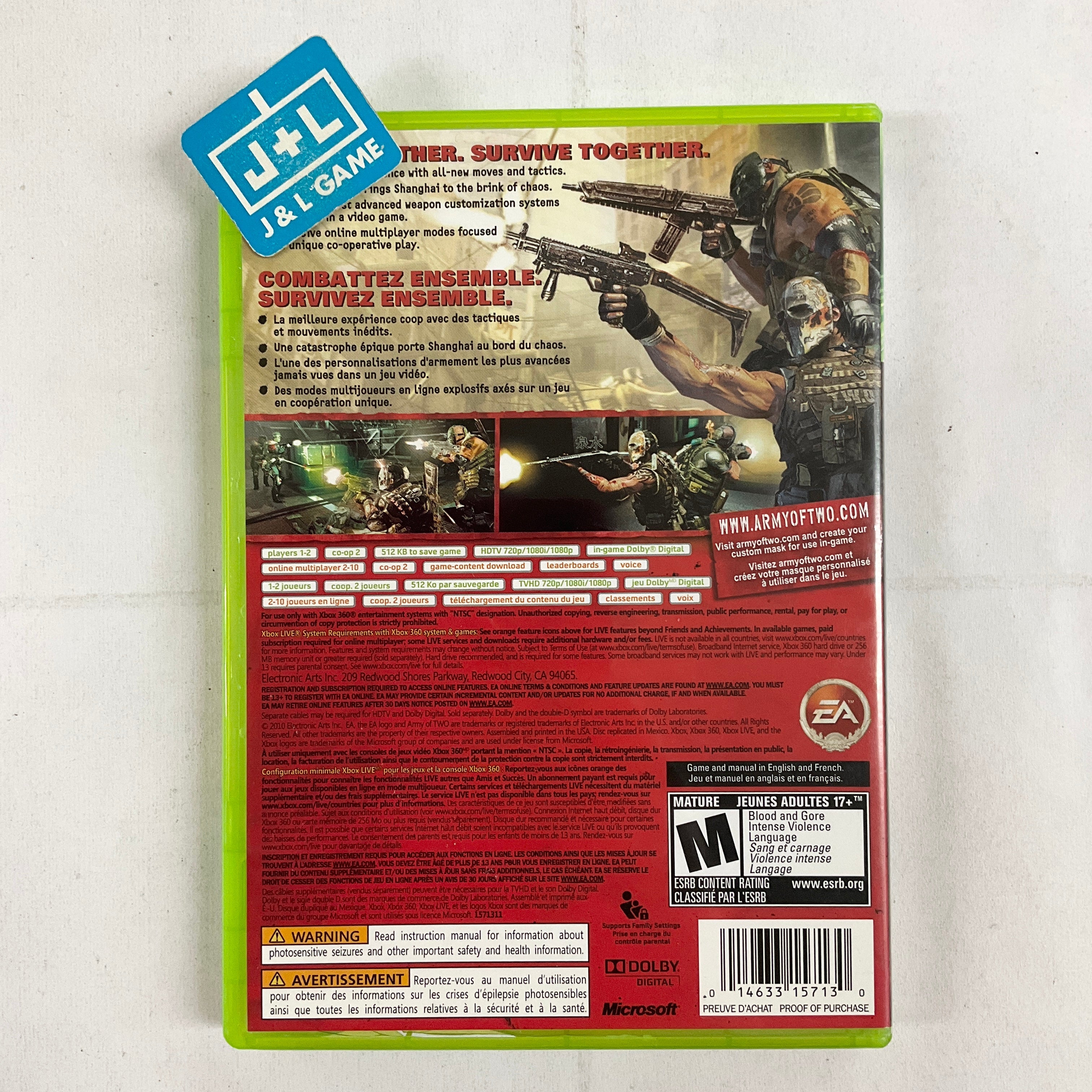 Army of Two: The 40th Day - Xbox 360 [Pre-Owned] Video Games Electronic Arts   