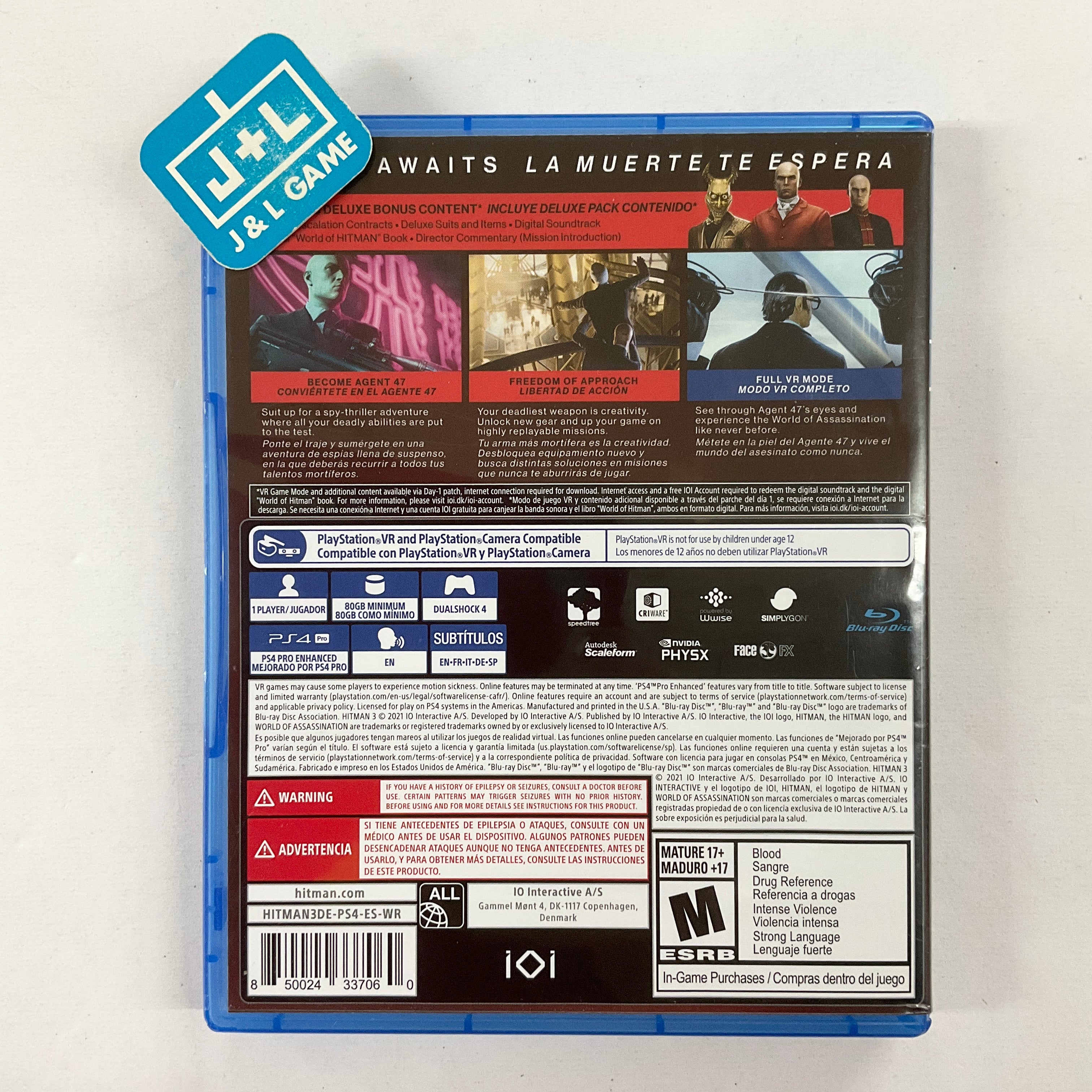 Hitman 3 (Deluxe Edition) - (PS4) PlayStation 4 [Pre-Owned] Video Games IO Interactive A/S   