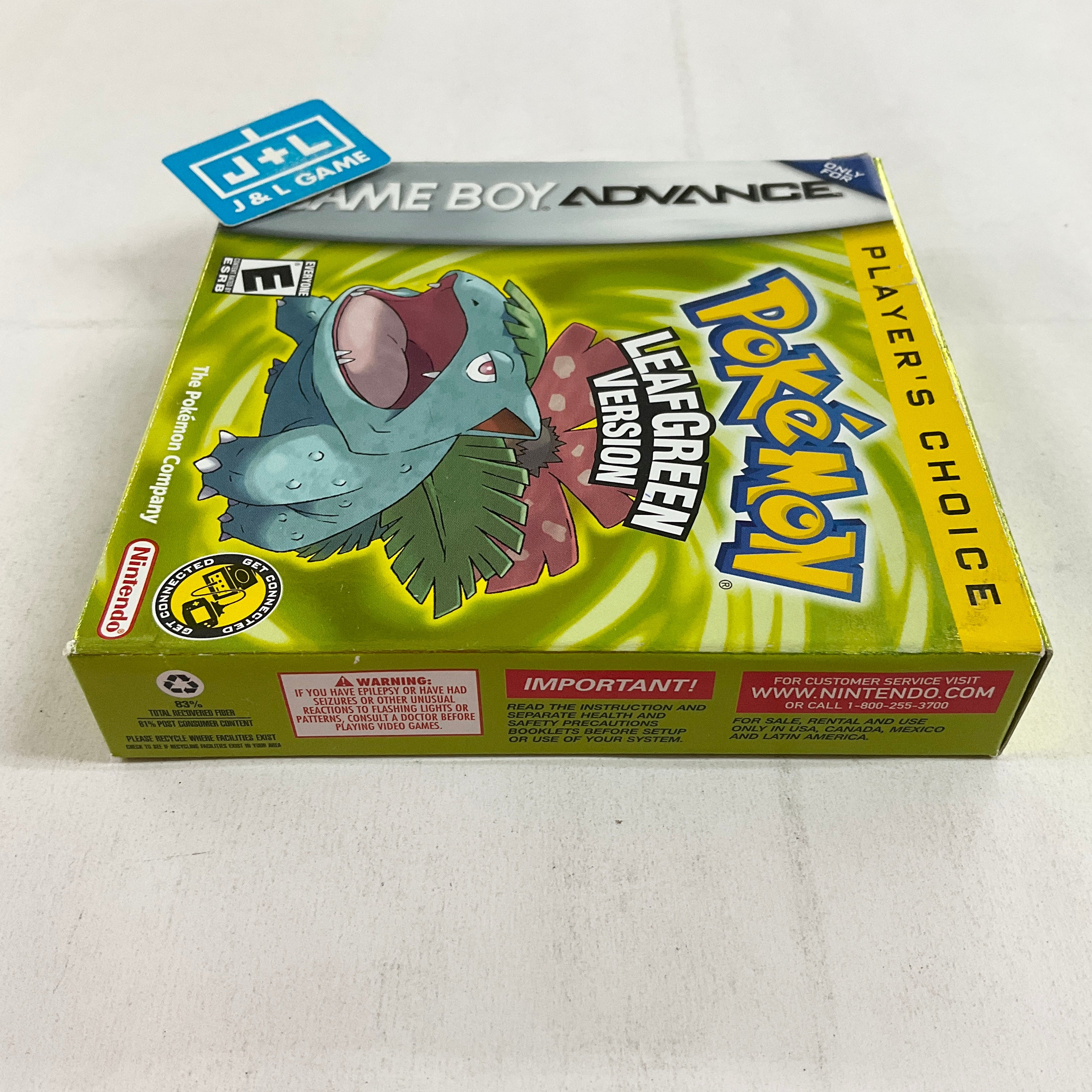 Pokemon LeafGreen Version (Player's Choice) - (GBA) Game Boy Advance [Pre-Owned] Video Games Nintendo   