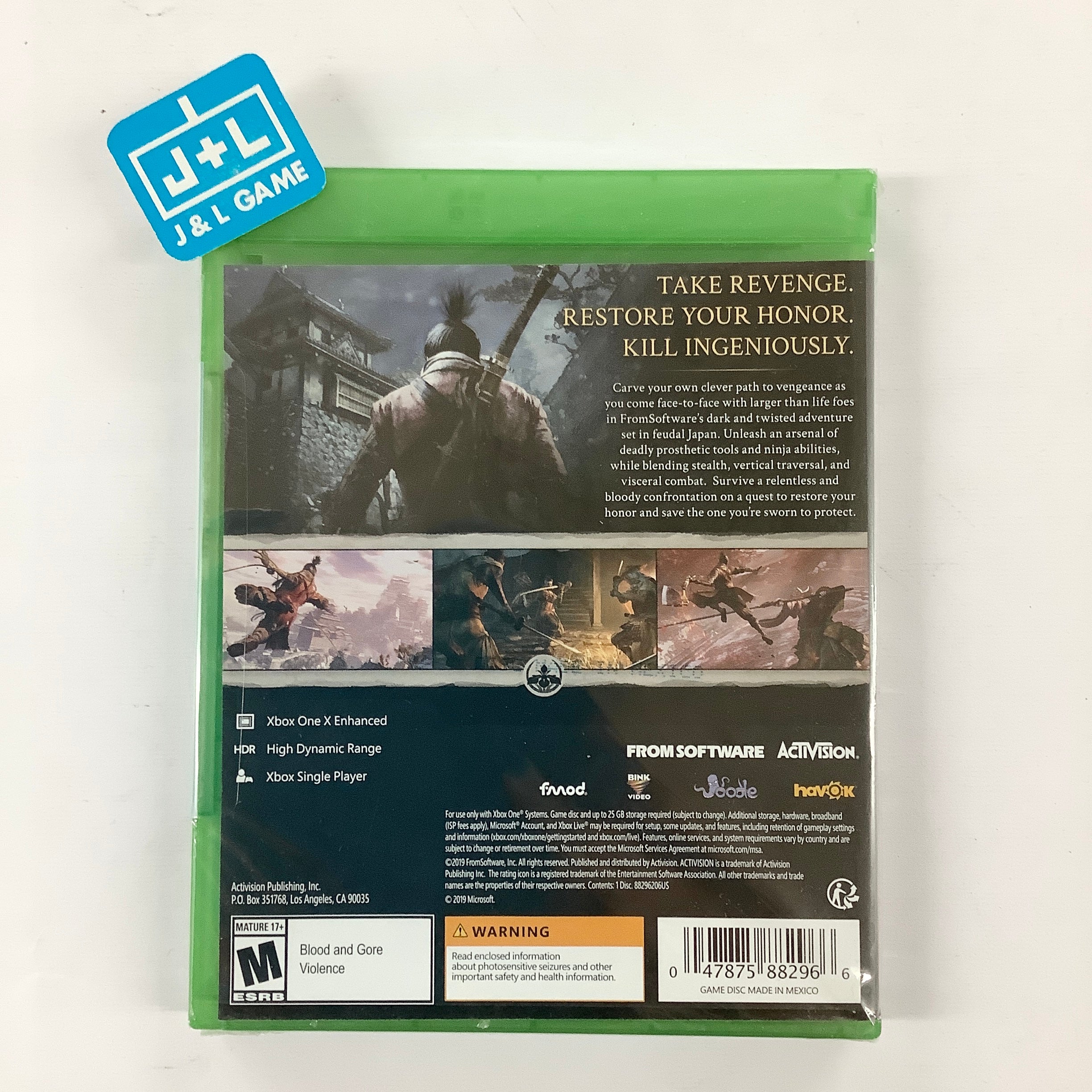 thumbnail image 2 of Original Xbox One Case & Artwork - Sekiro: Shadows Die Twice - Replacement Box Only 2 of 5