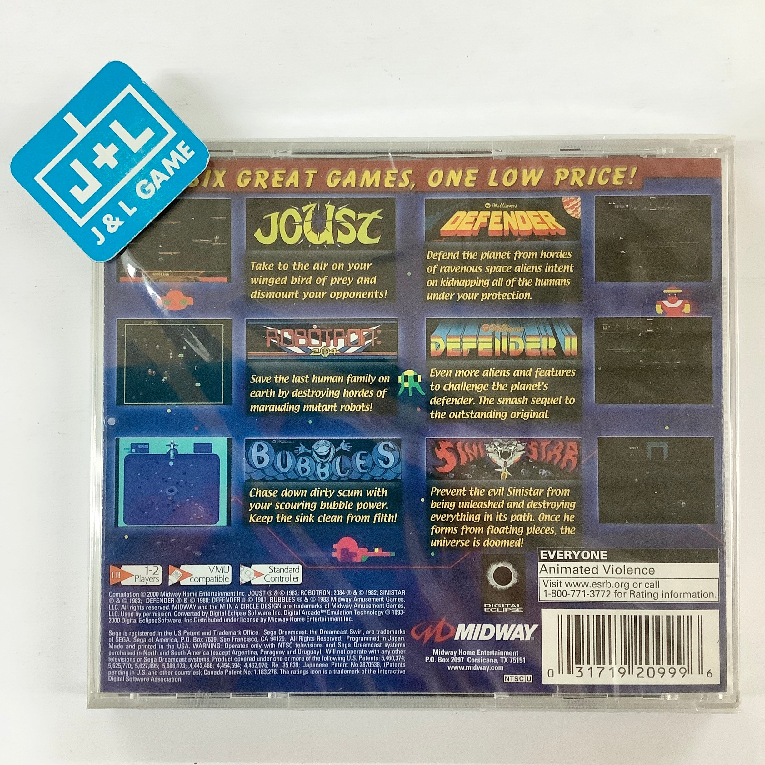 Midway's Greatest Arcade Hits Volume 1 - (DC) SEGA Dreamcast Video Games Midway   