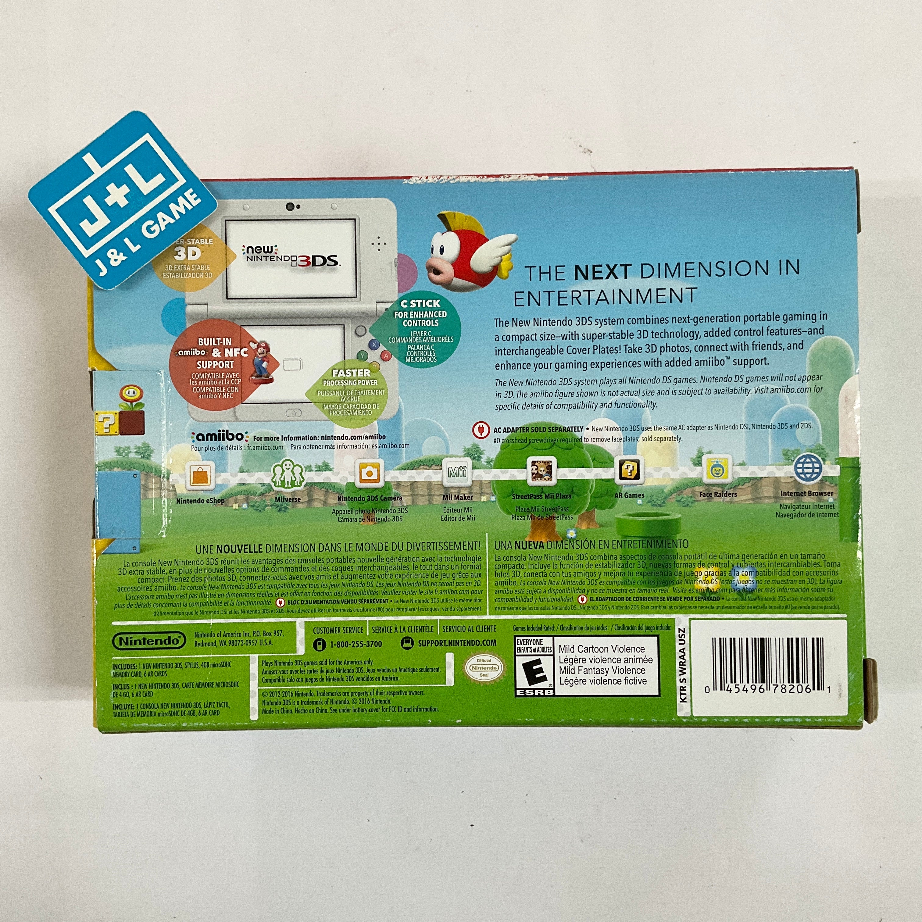New Nintendo 3DS Console (Mario White) - Nintendo 3DS [Pre-Owned] Consoles Nintendo   