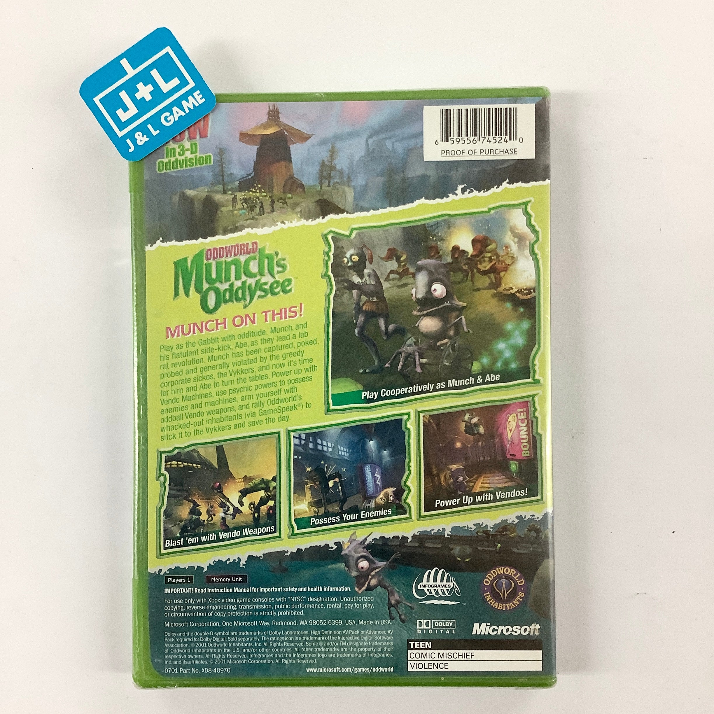 Oddworld: Munch's Oddysee - (XB) Xbox Video Games Microsoft Game Studios   