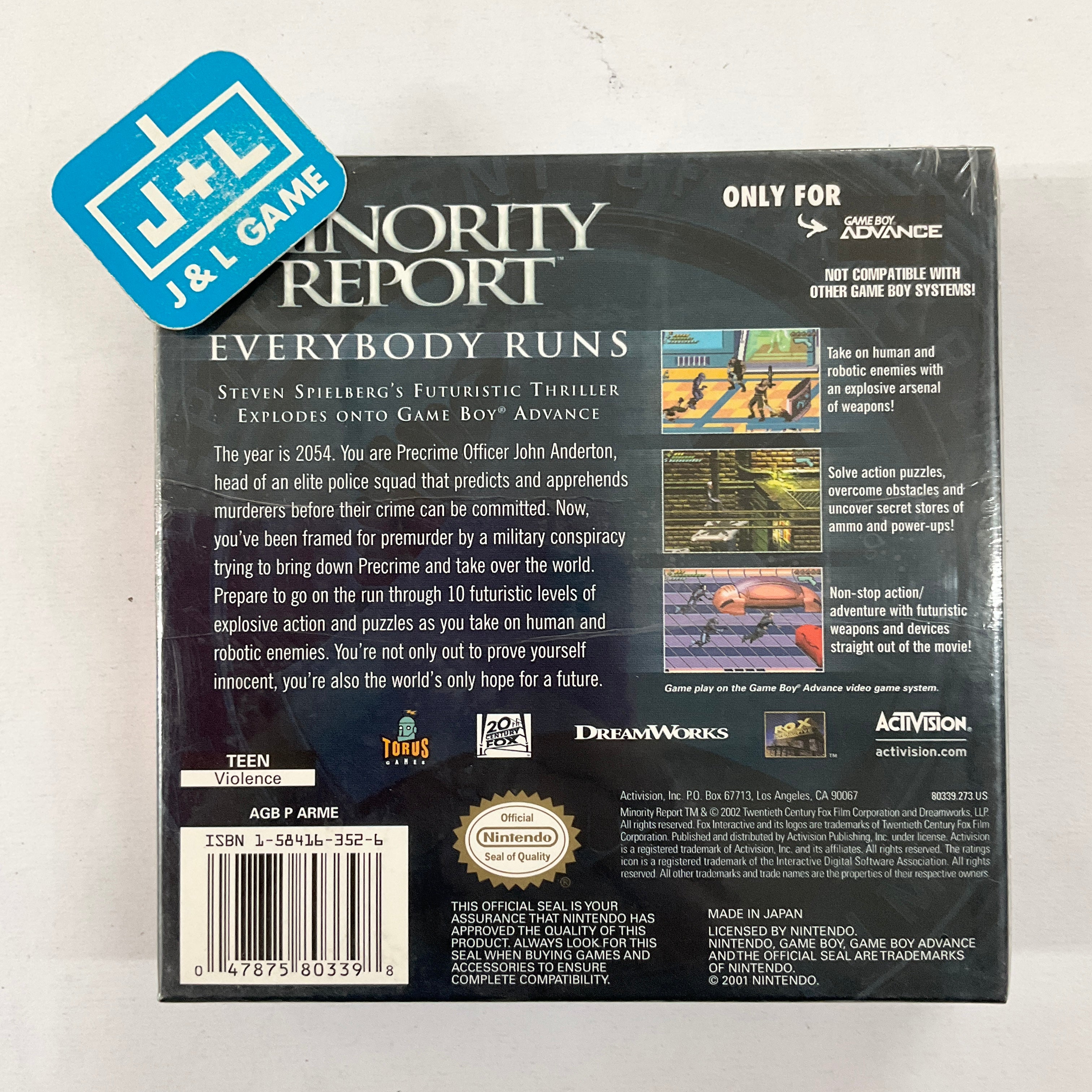 Minority Report: Everybody Runs - (GBA) Game Boy Advance Video Games Activision   