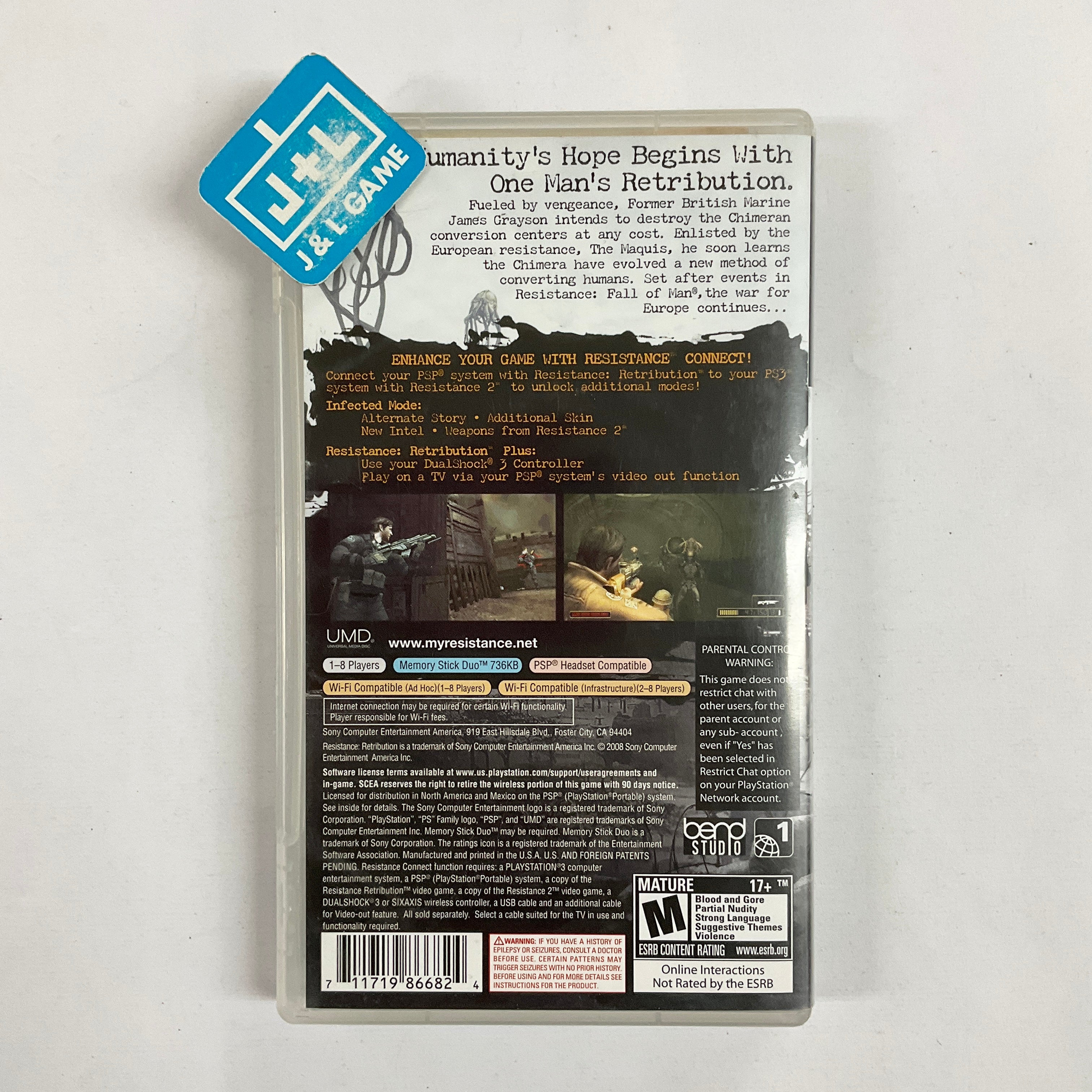 Resistance: Retribution - SONY PSP [Pre-Owned] | J&L Game