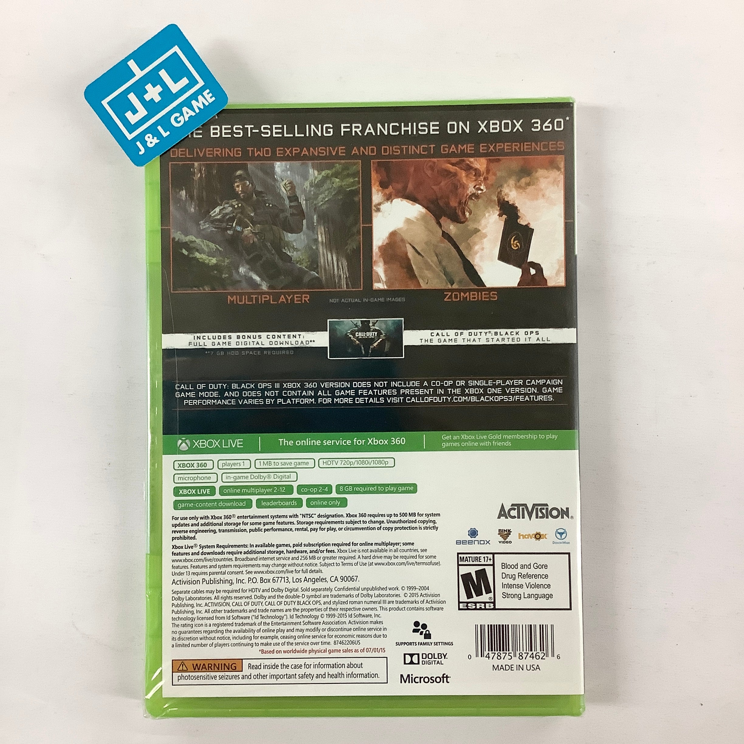 Call of Duty Black Ops III - Xbox 360 Video Games ACTIVISION   
