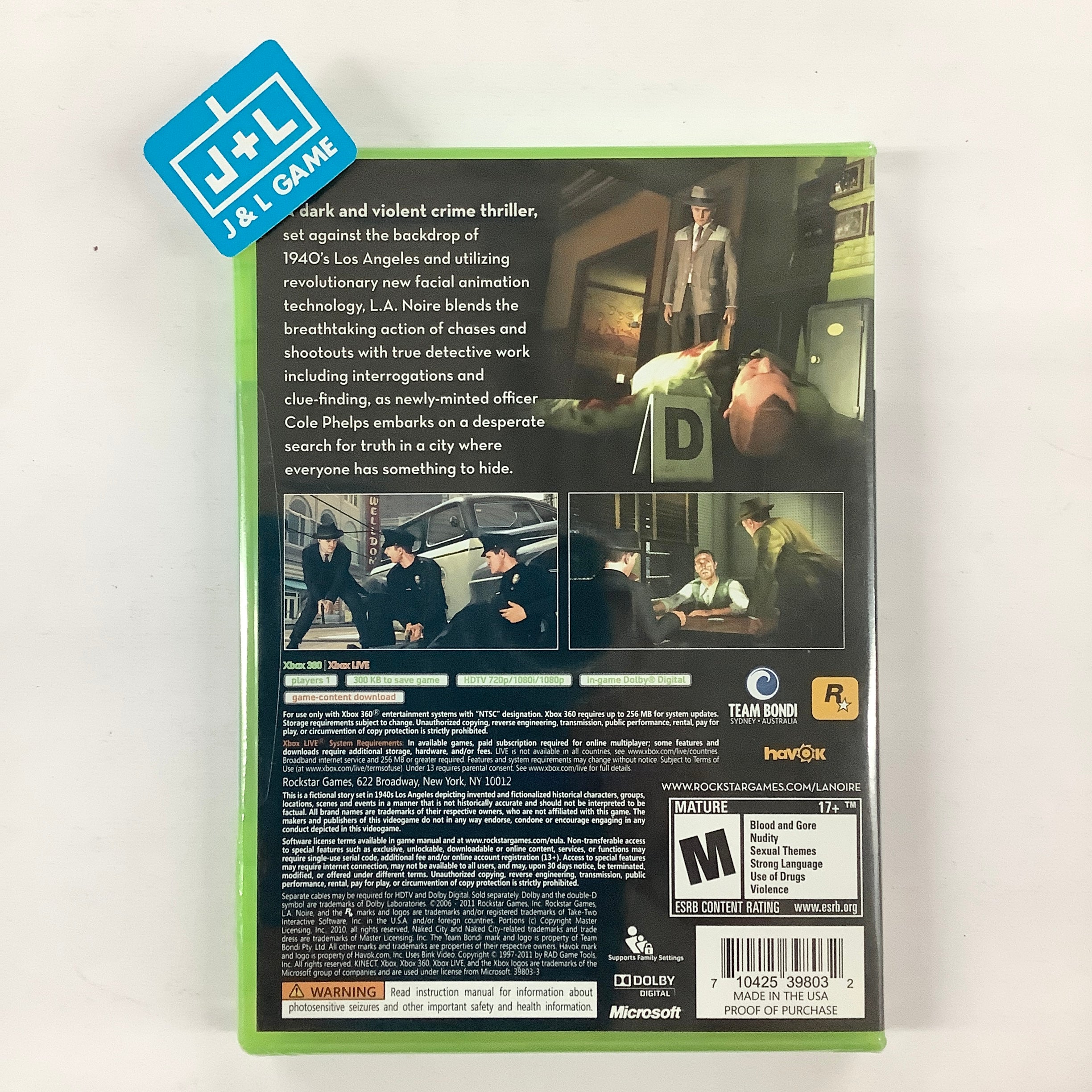 L.A. Noire - Xbox 360 Video Games Rockstar Games   