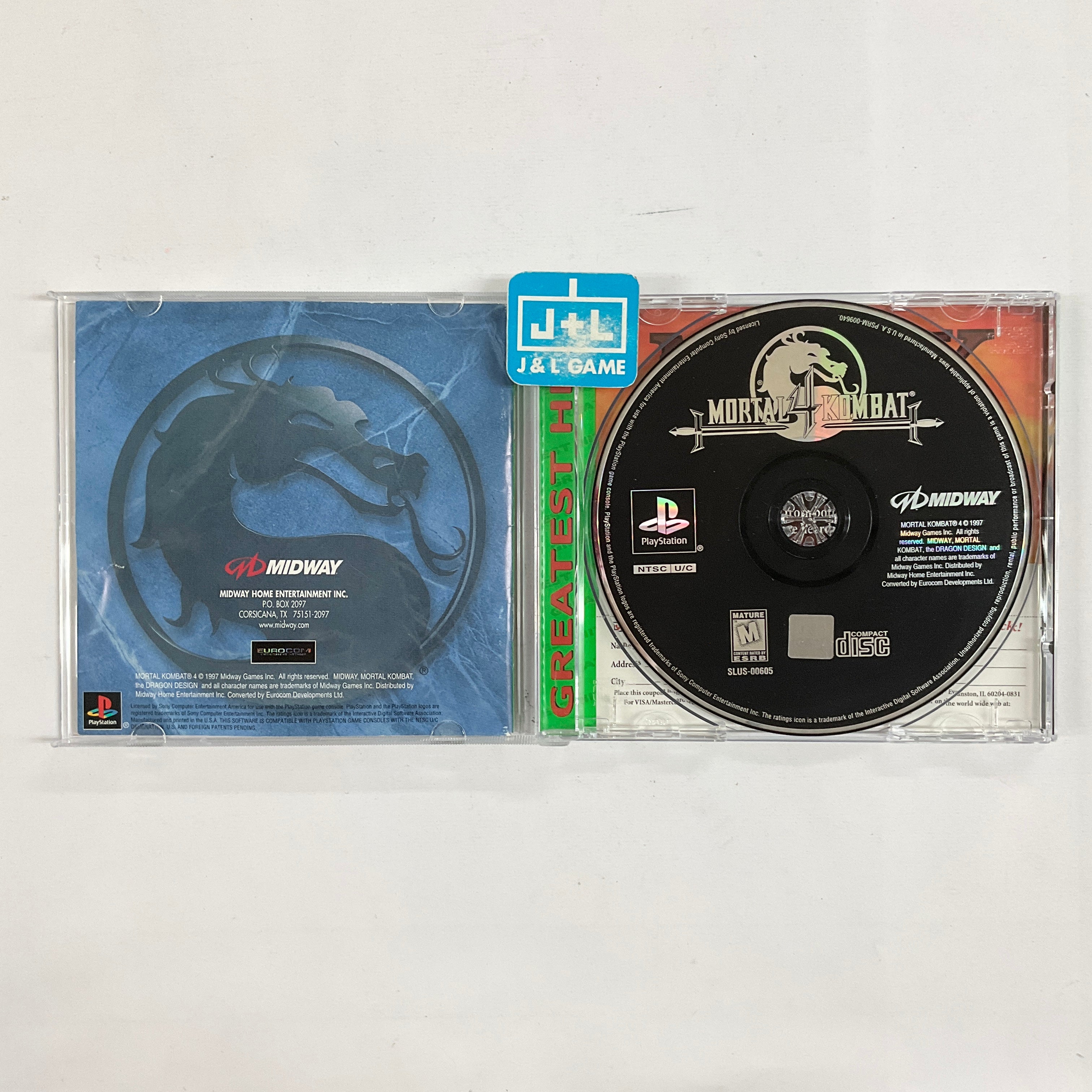 Mortal Kombat 4 (Greatest Hits) - ( PS1 ) PlayStation 1 [Pre-Owned] Video Games Midway   