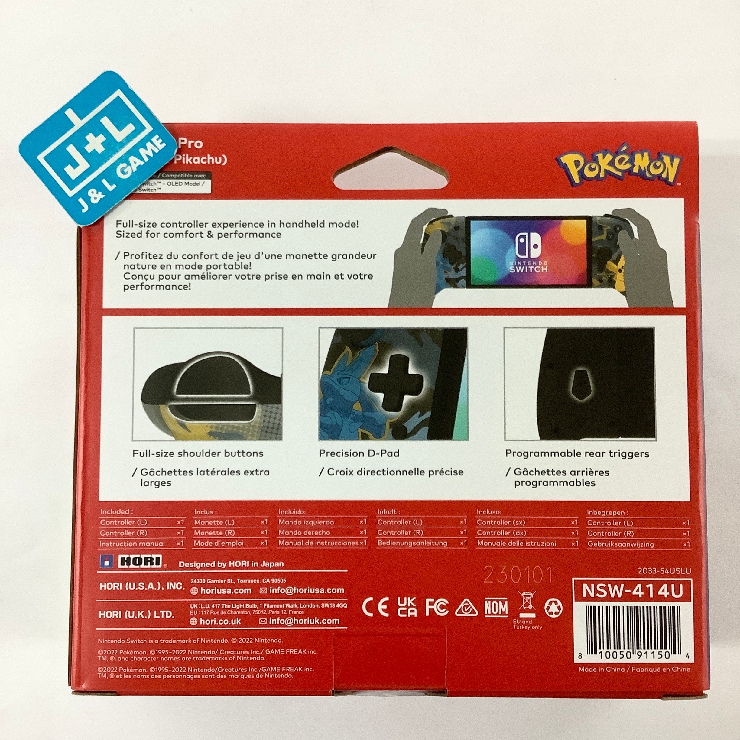 HORI Nintendo Switch Split Pad Pro (Pikachu & Lucario) - (NSW) Nintendo Switch Accessories HORI   