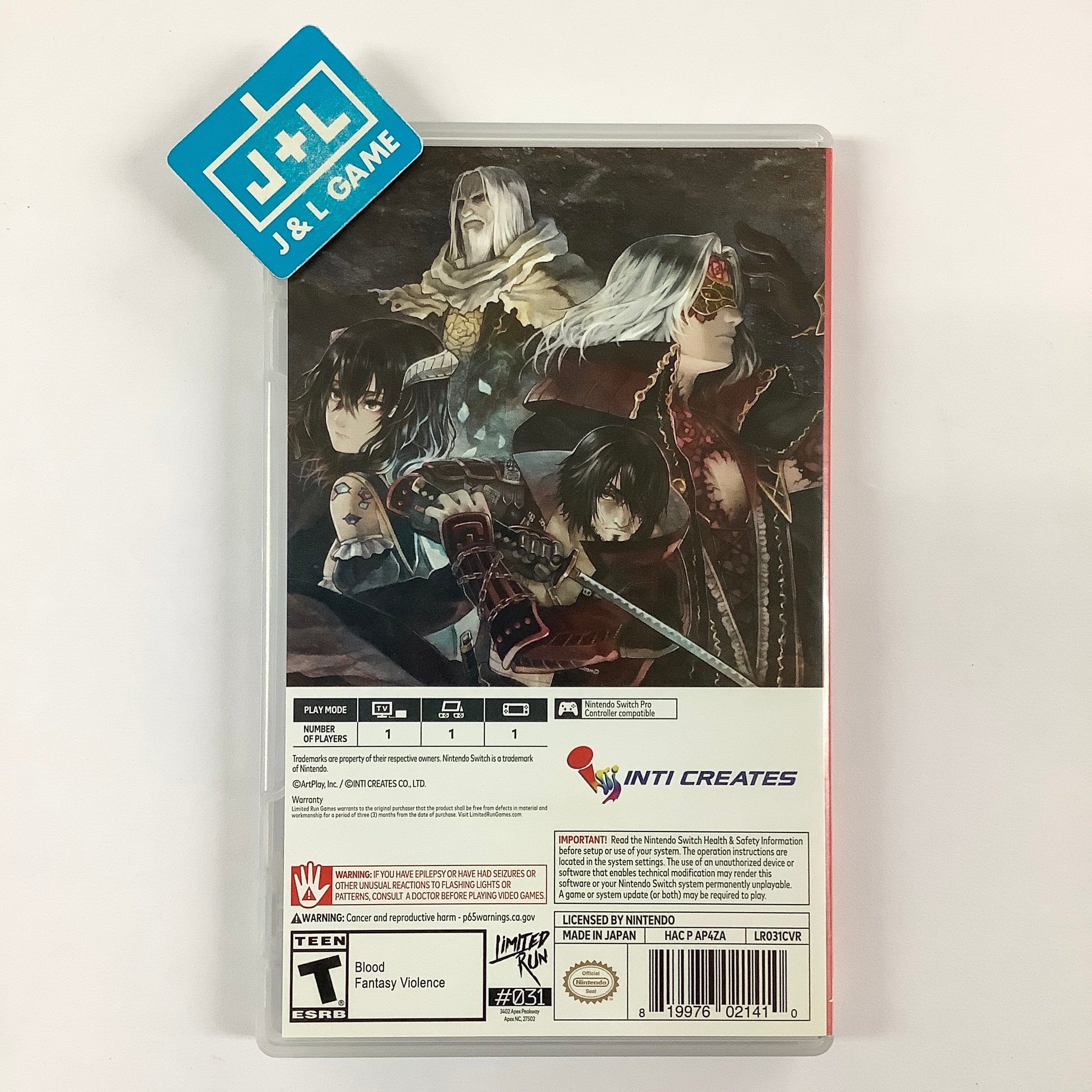 Bloodstained: Curse of the Moon (Limited Run #031) - (NSW) Nintendo Switch [Pre-Owned] Video Games Limited Run Games   