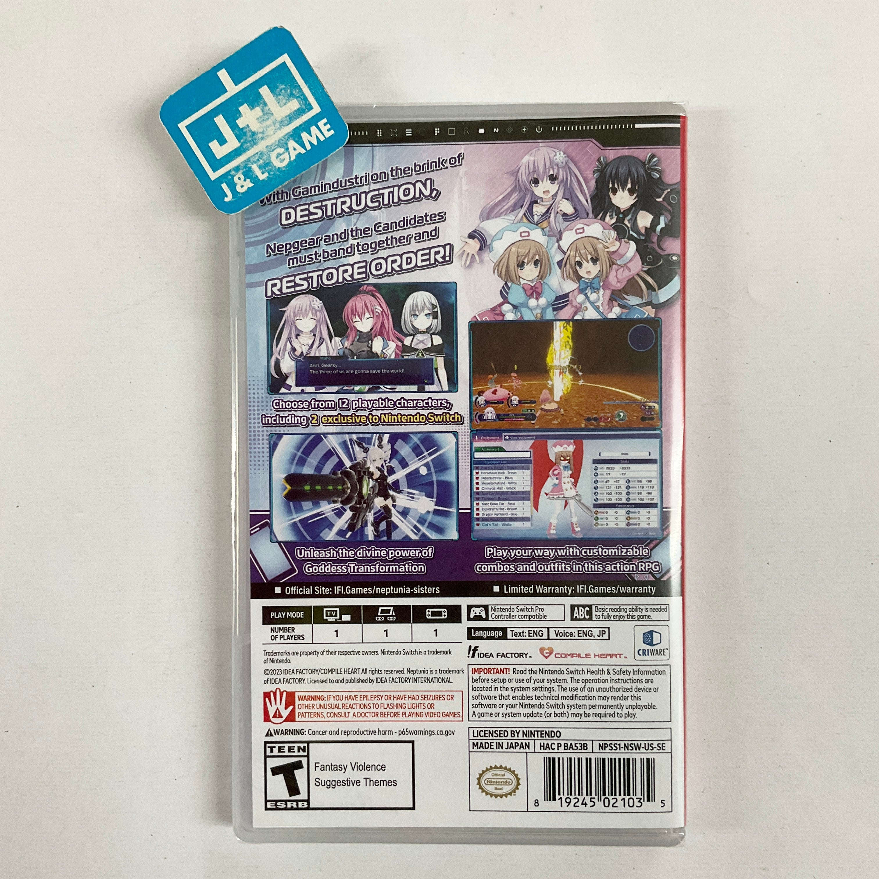 Neptunia: Sisters VS Sisters - (NSW) Nintendo Switch Video Games Idea Factory International   