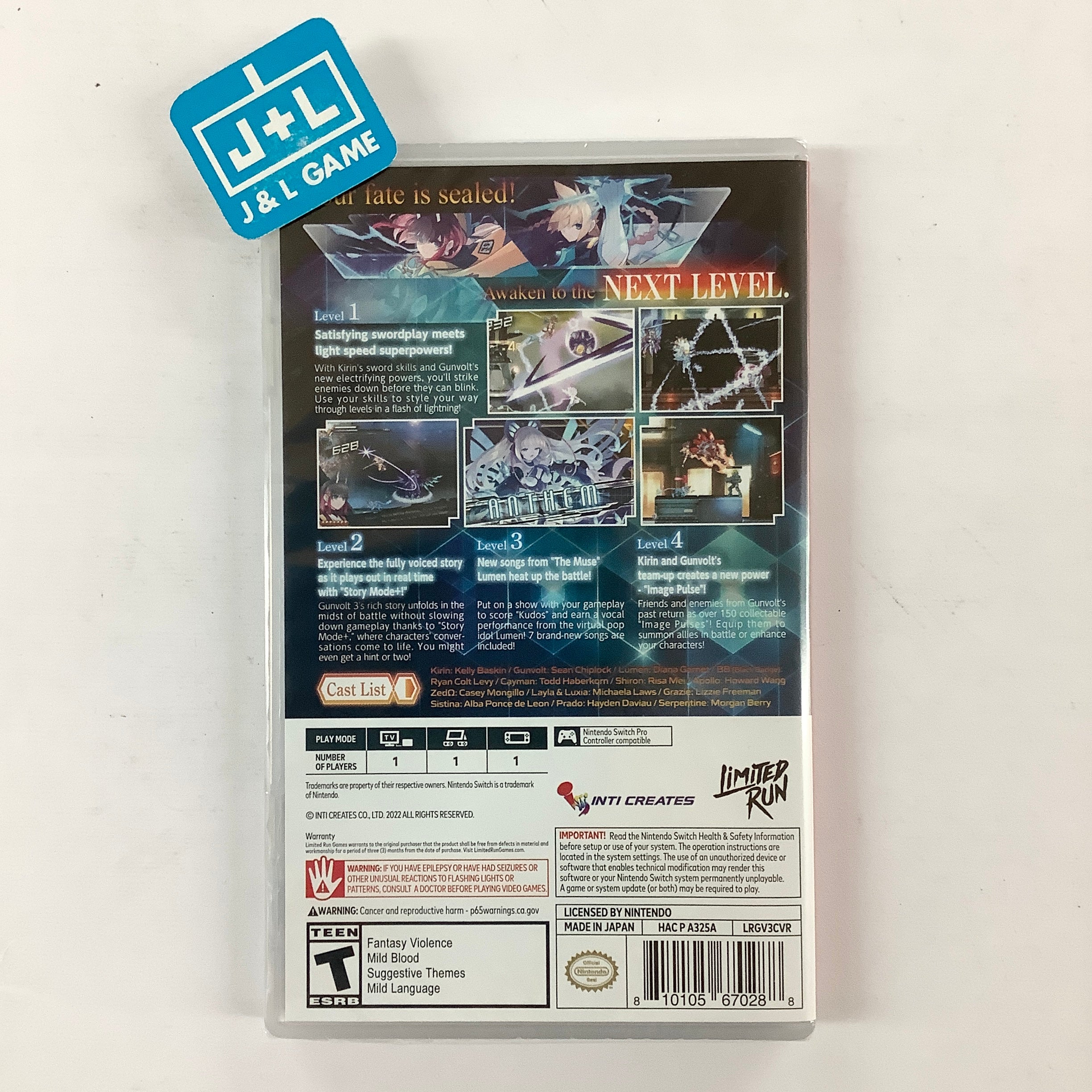 Azure Striker Gunvolt 3 - (NSW) Nintendo Switch | J&L Game