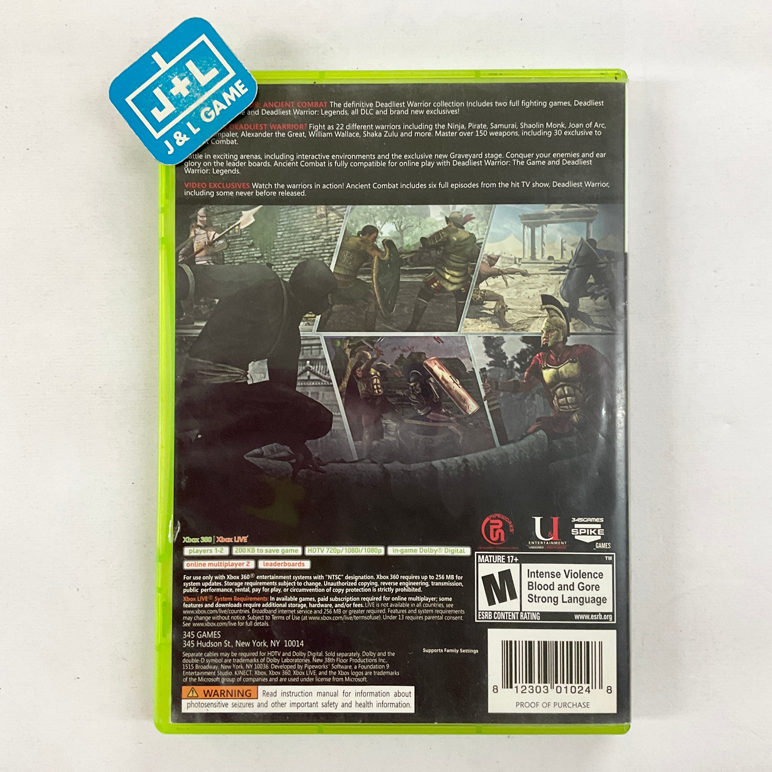 Deadliest Warrior: Ancient Combat - Xbox 360 [Pre-Owned] Video Games 345 Games   