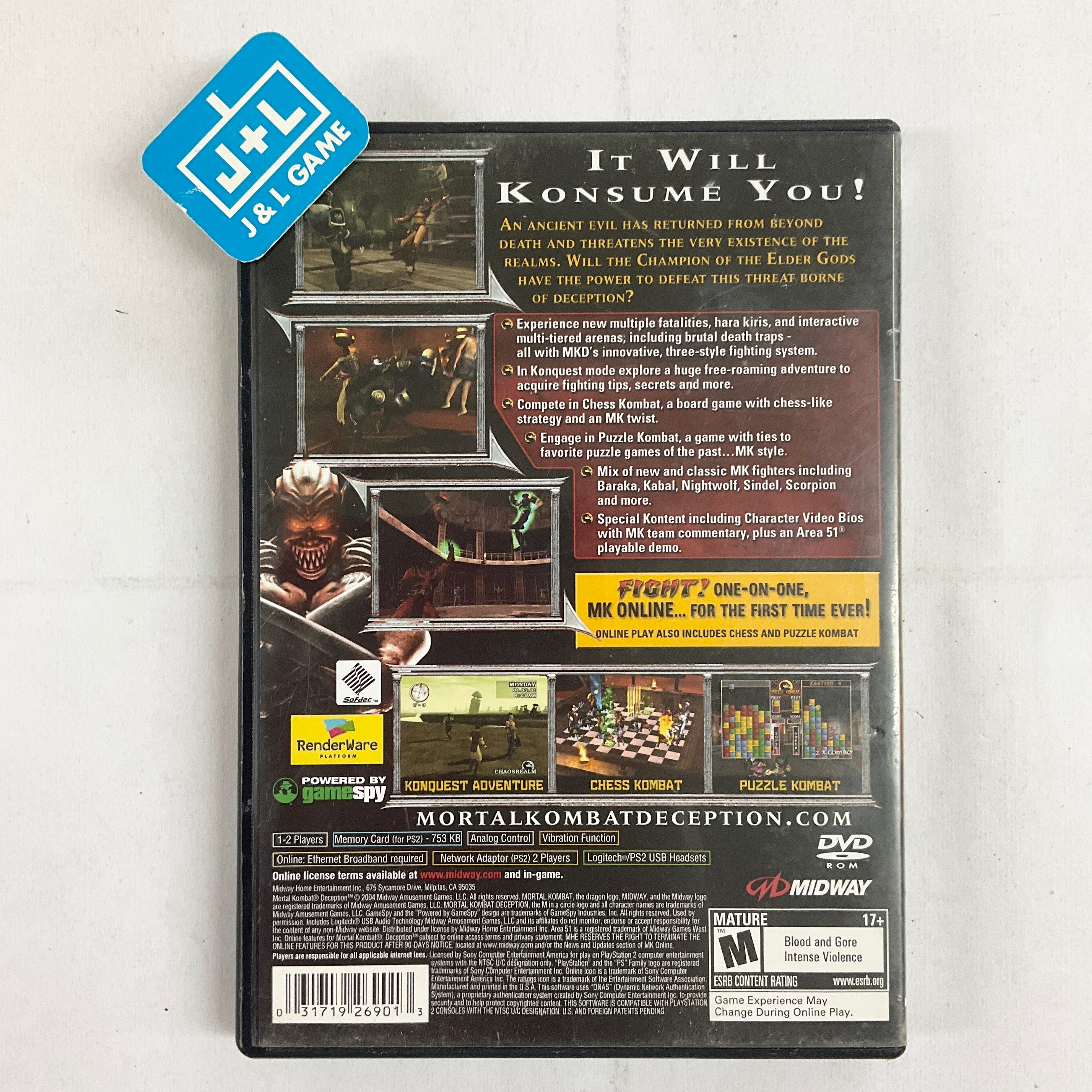 Mortal Kombat: Deception - (PS2) PlayStation 2 [Pre-Owned] | J&L Game