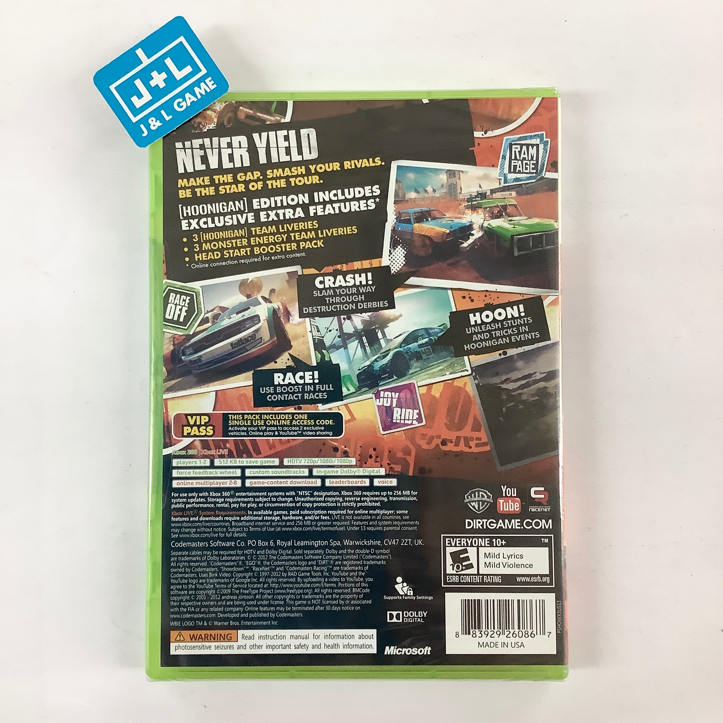 Dirt Showdown: Hoonigan Exclusive Edition (Exclusive Liveries and Head Start Pack) - Xbox 360 Video Games Codemasters   