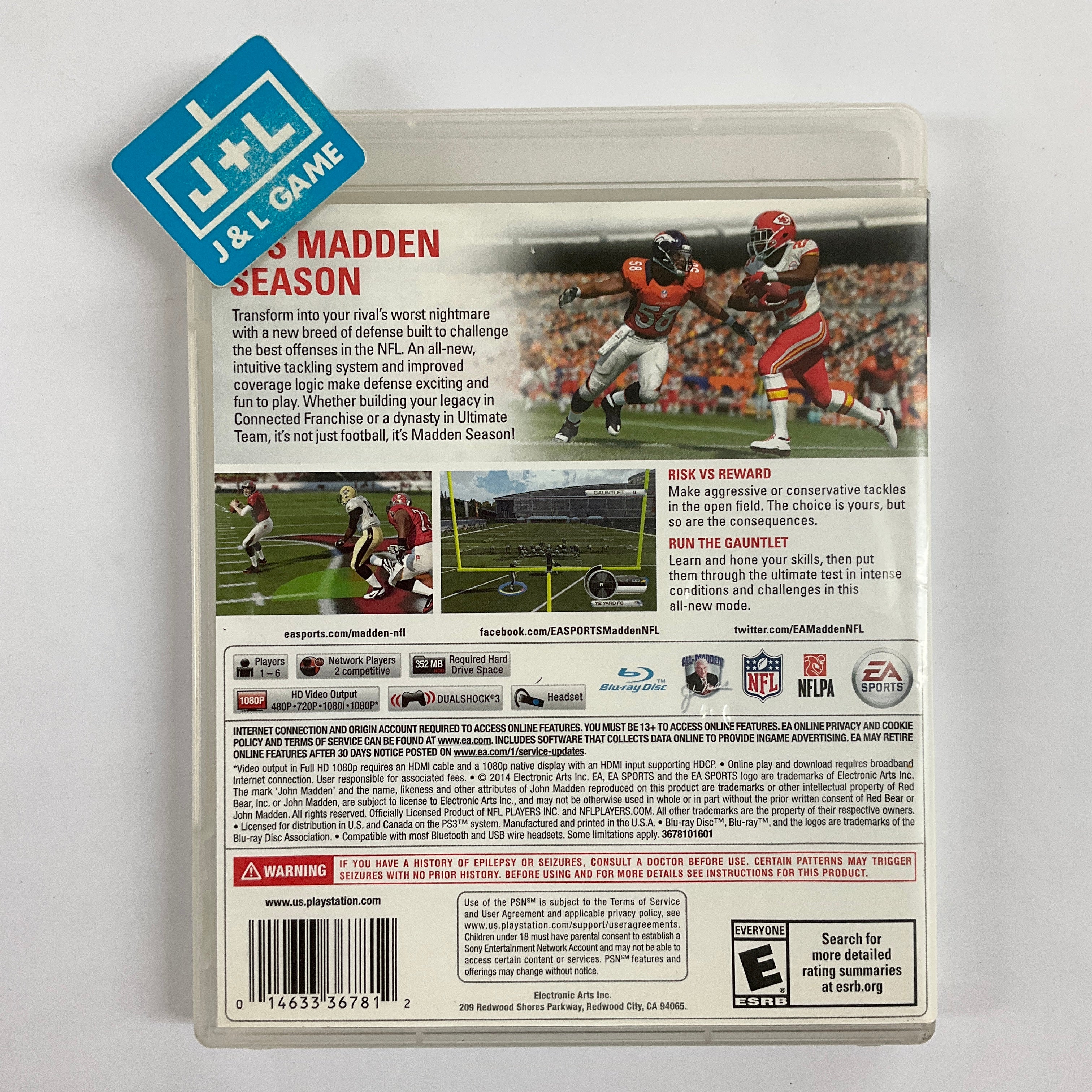 Madden NFL 15 - (PS3) PlayStation 3 [Pre-Owned] | J&L Game