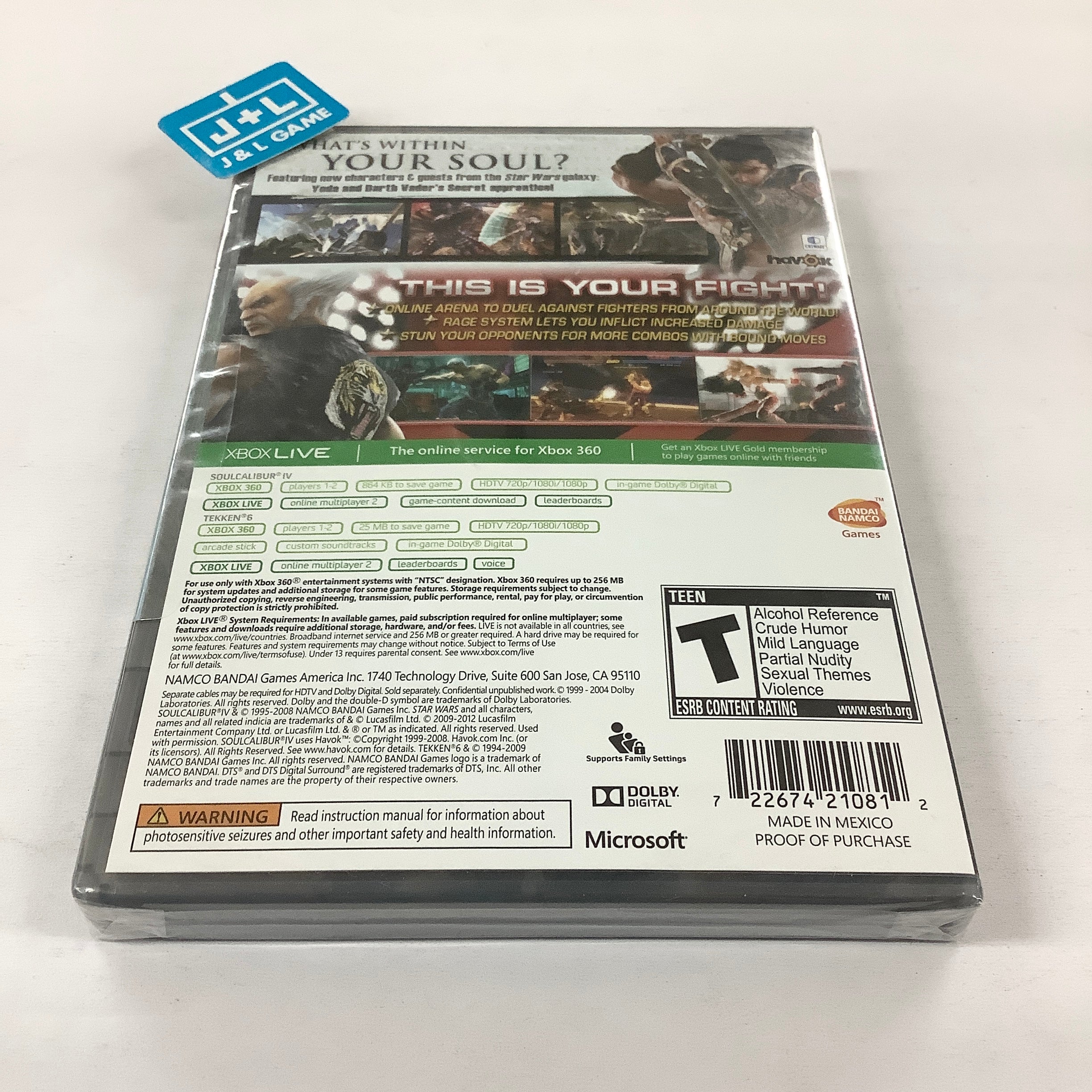 SoulCalibur IV / Tekken 6 - Xbox 360 | J&L Game