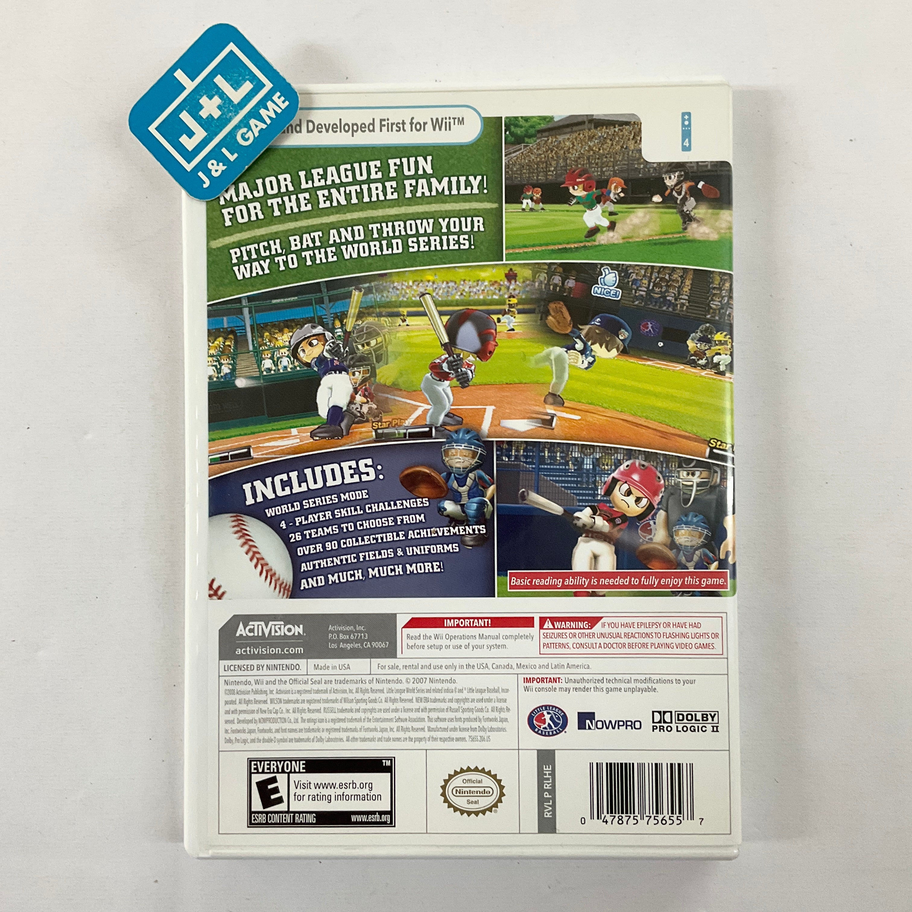 Little League World Series Baseball '08 - Nintendo Wii [Pre-Owned] Video Games ACTIVISION   