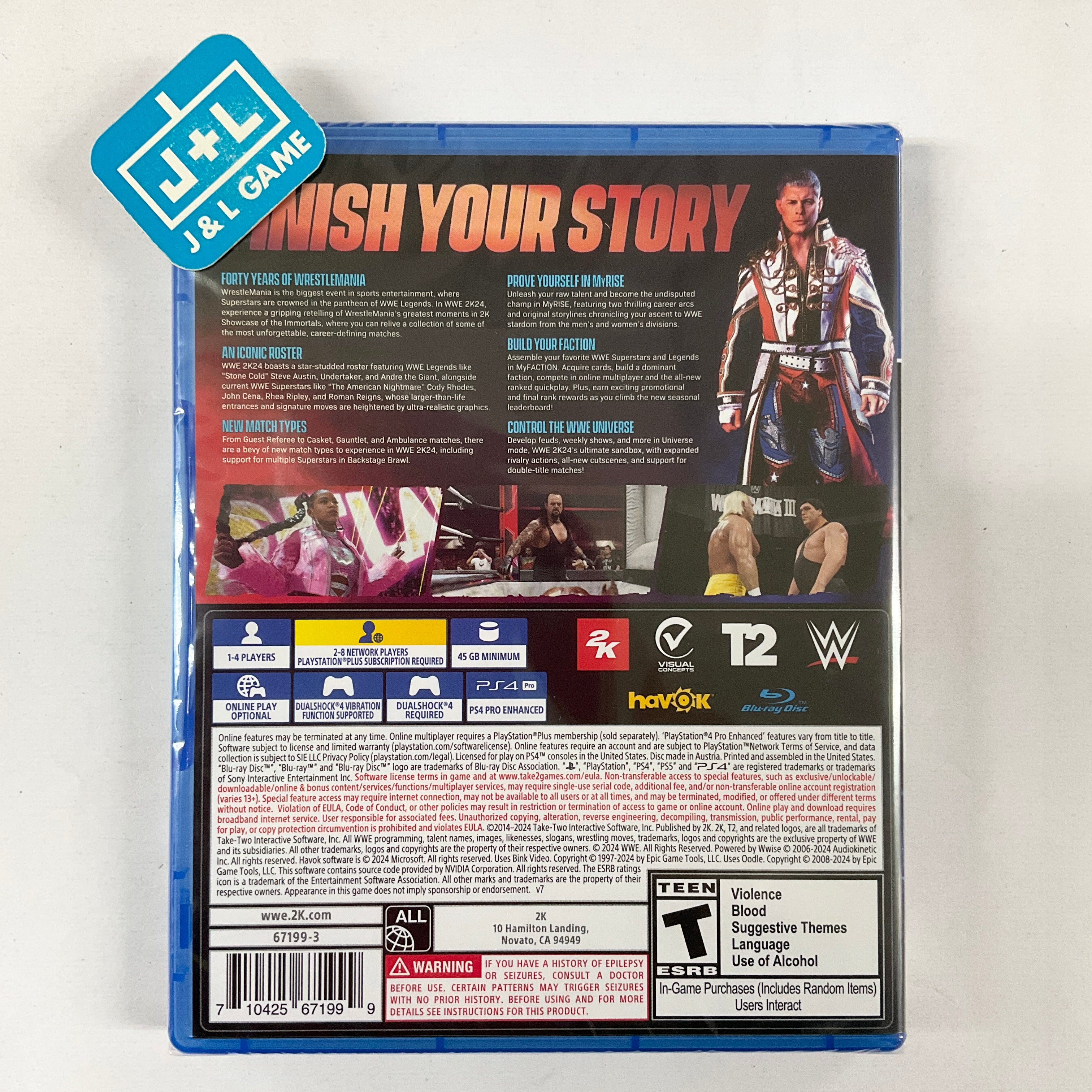 WWE 2K24 - (PS4)  PlayStation 4 Video Games 2K Games   