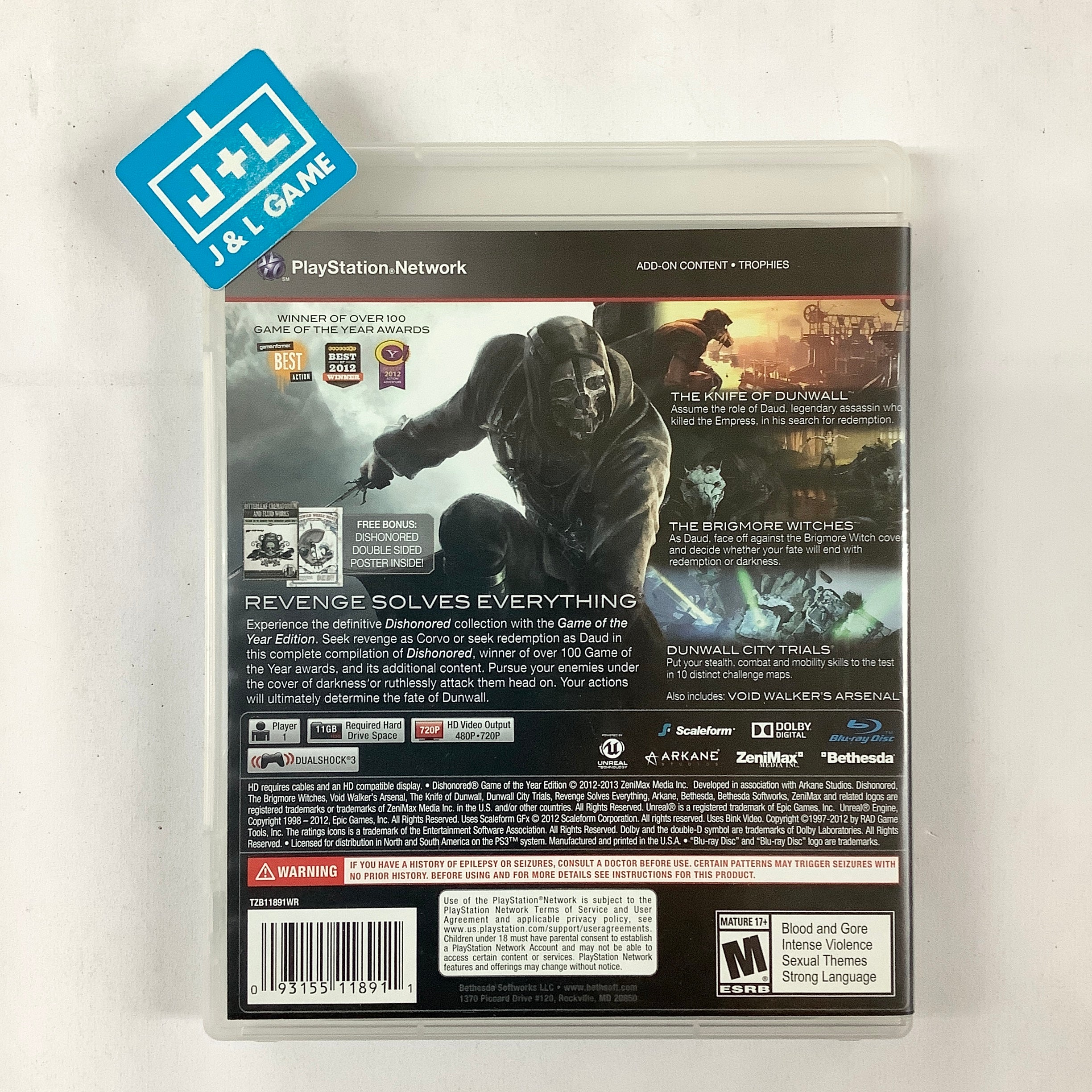 【中古】 Dishonored: Game of the Year Edition Dishonored (Game of the Year Edition) - (PS3) PlayStation 3 [Pre