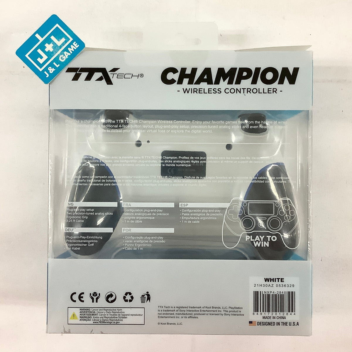 Ttx Controller TTX Playstation 4 Champion Wireless Controller (White) - (PS4) Playsta ...